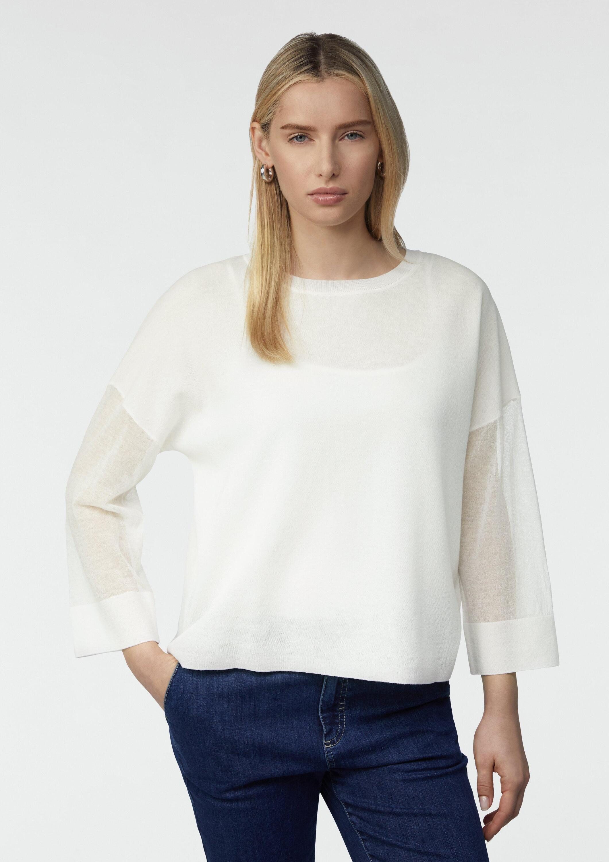 comma Longpullover Strickpullover Semi-transparentes Feinstrickshirt mit ve günstig online kaufen