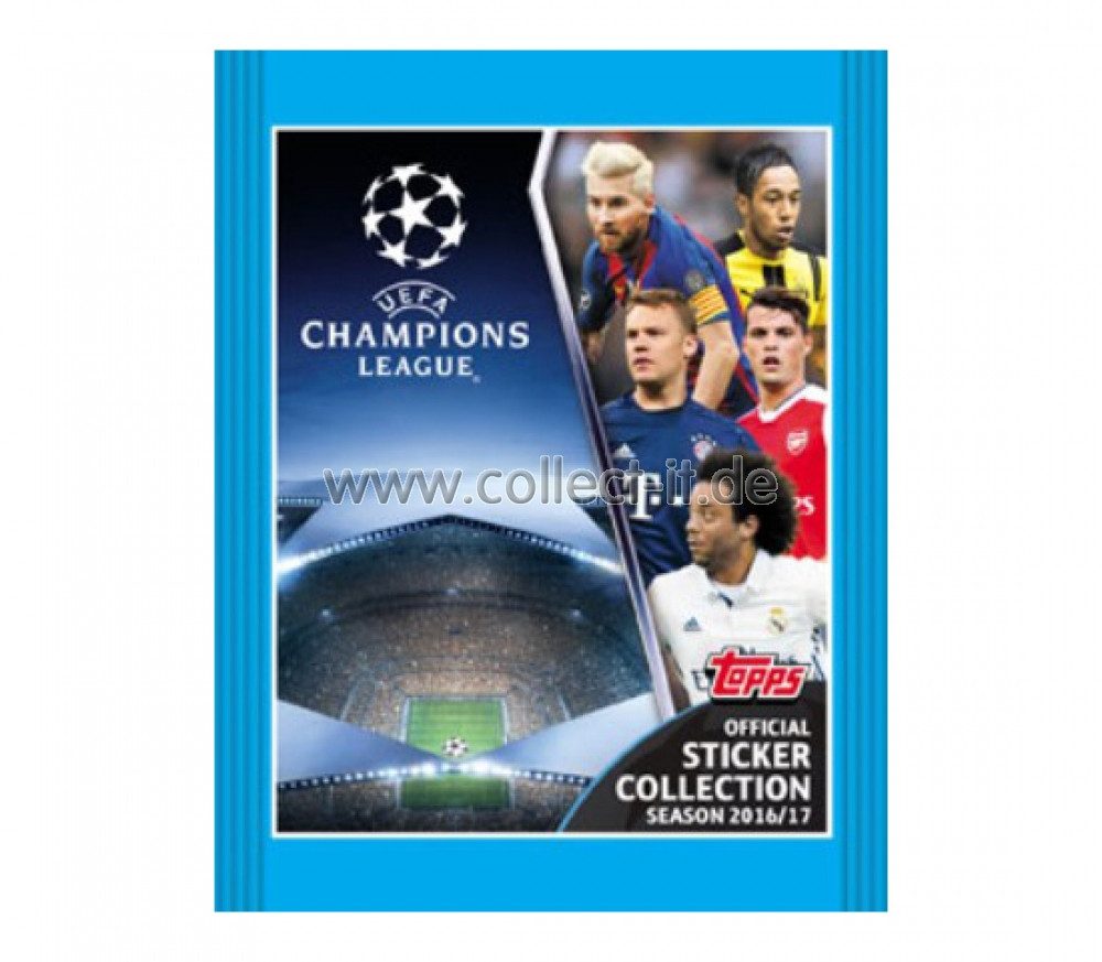 Topps Sammelkarte TOPPS Champions League 2016/17 Sticker - 1 Tüte