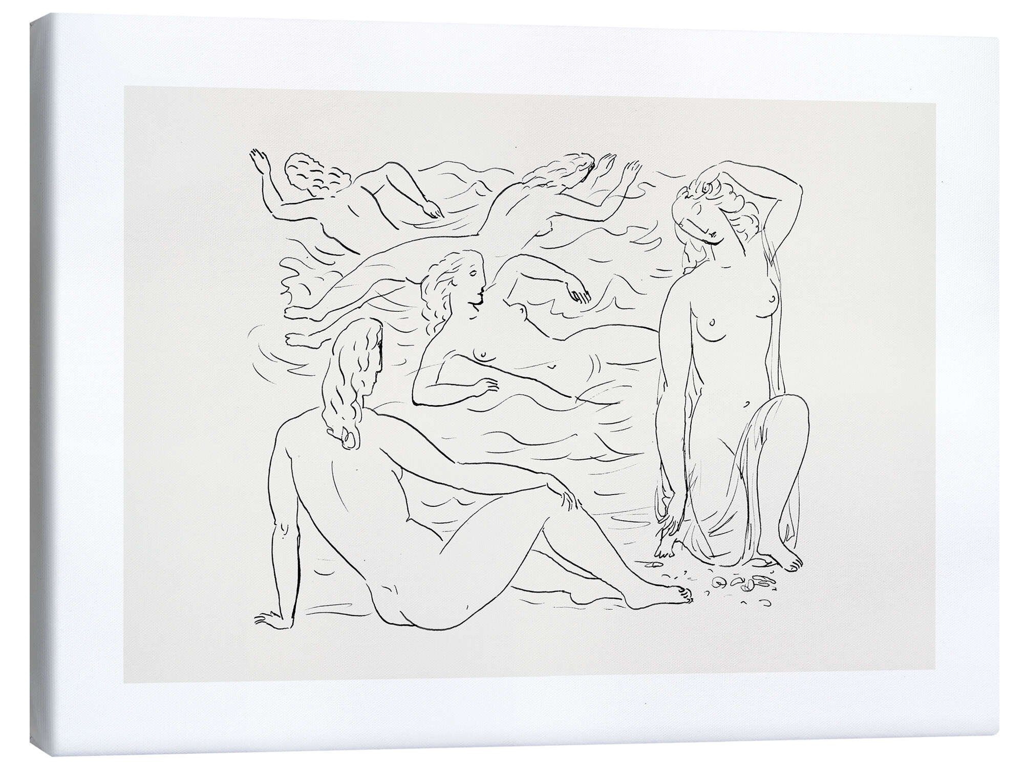 Posterlounge Wandbild Schwimmenden Frauen am Strand, Leo Gestel, erhältlich als Poster, Leinwandbild, Wandsticker oder Acrylglasbild