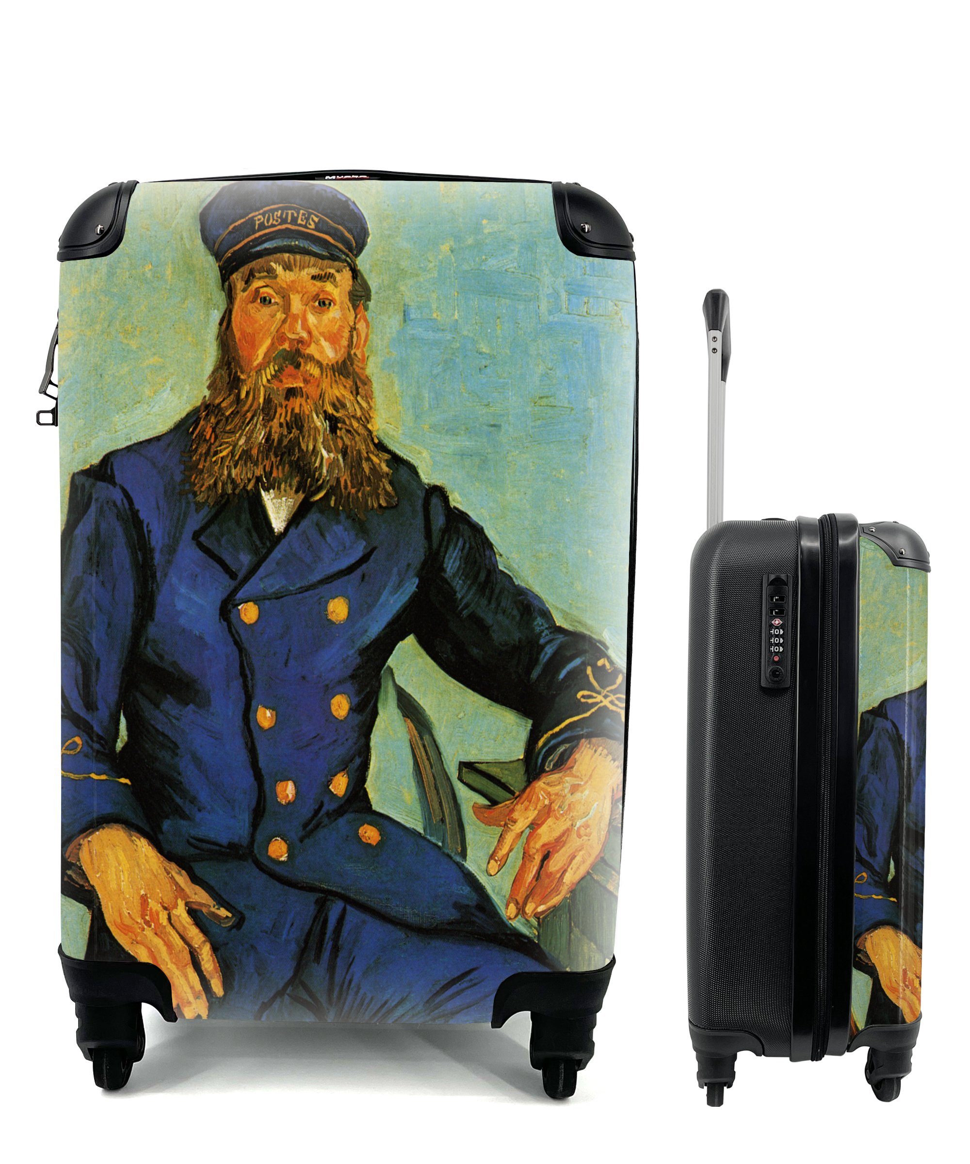 MuchoWow Handgepäckkoffer Porträt von Joseph Roulin - Vincent van Gogh, 4 Rollen, Reisetasche mit rollen, Handgepäck für Ferien, Trolley, Reisekoffer