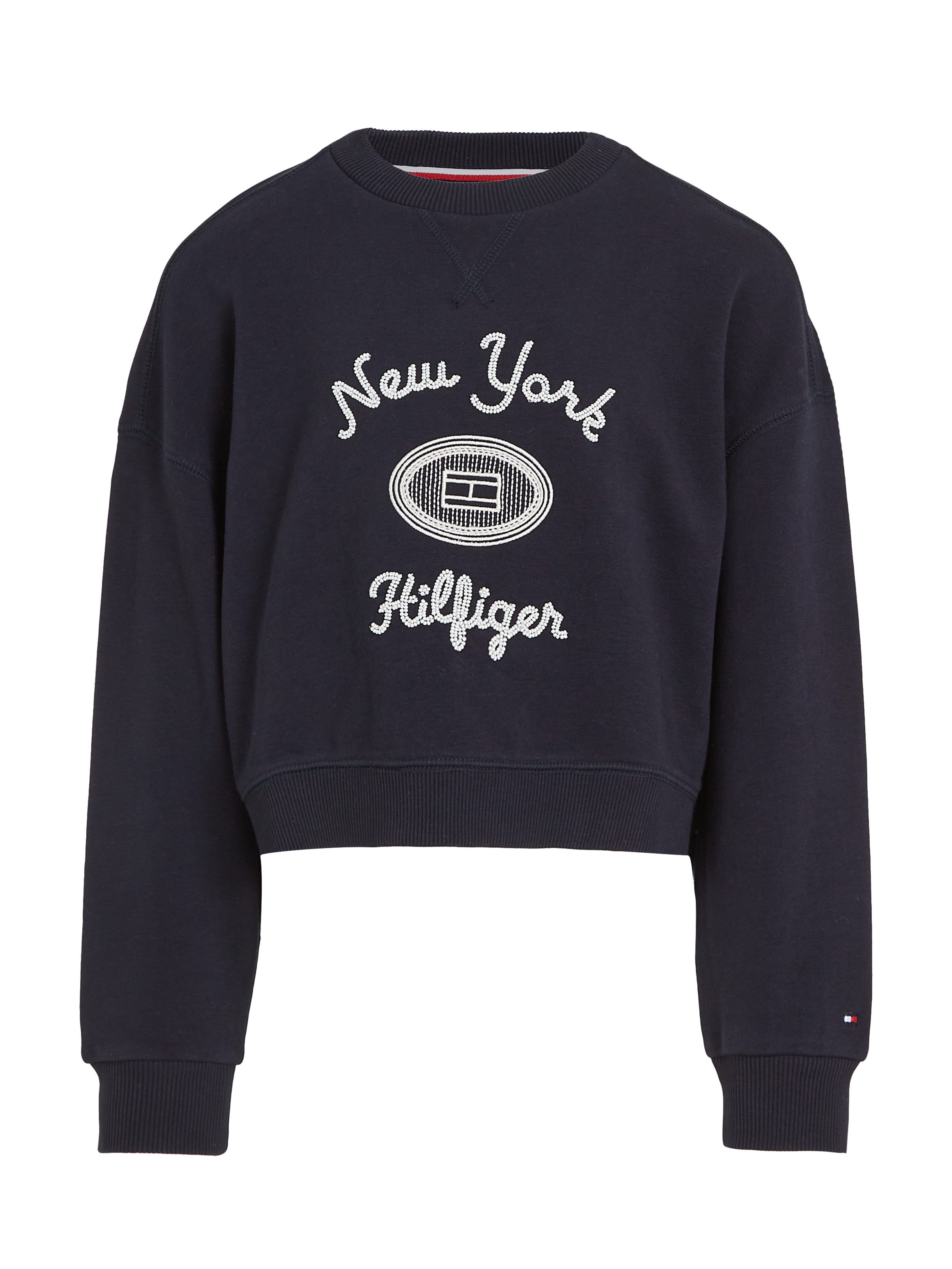 Tommy Hilfiger Langarmshirt HILFIGER NY EMBROIDERED CREWNECK Kinder bis 16 Jahre mit Logostickerei