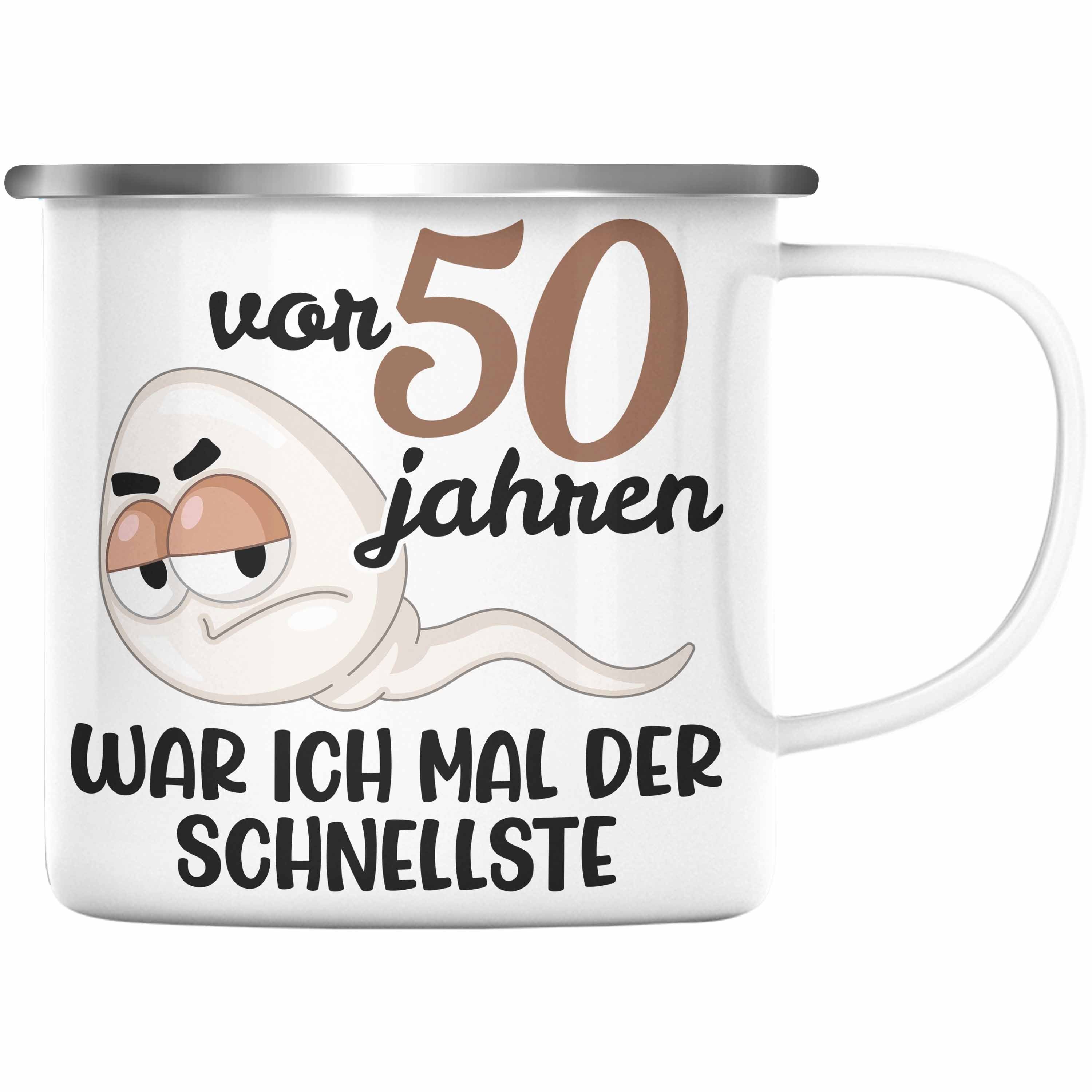 Trendation Thermotasse Trendation - 50. Geburtstag Emaille Tasse Mann Geschenk 50er Geschenk