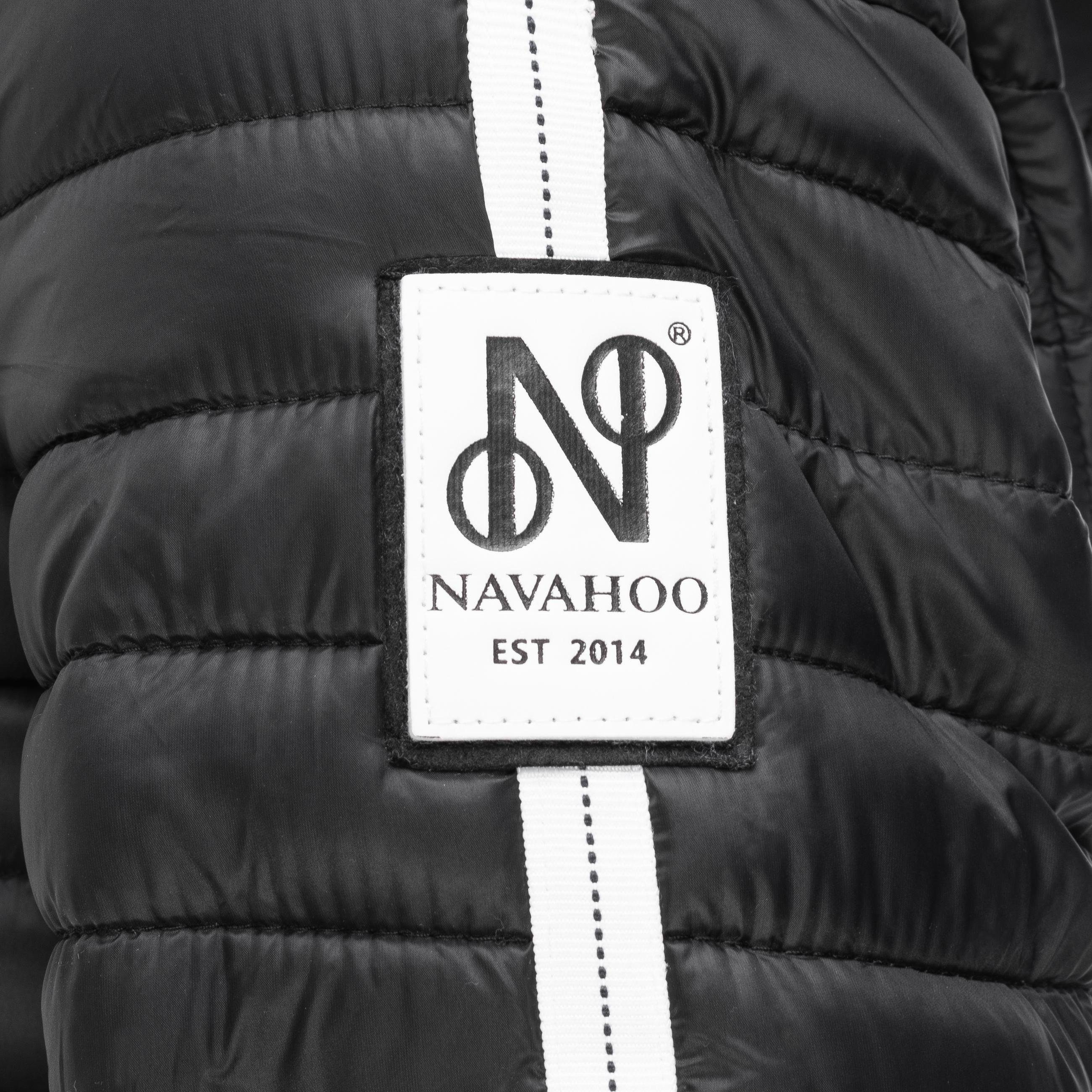 Navahoo Steppjacke Kimuk schwarz leichte Kapuze Prc Übergangsjacke mit