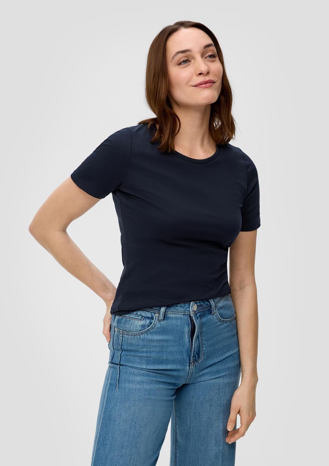 s.Oliver T-Shirt Basic aus softer Single-Jersey Qualität, Slim Fit, 2 Stück