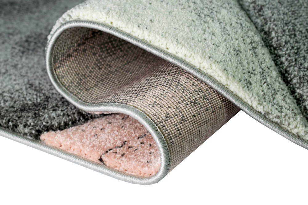 Carpetia Teppich Teppich modern Teppich Wohnzimmer Wellen rosa grau pastell, rechteckig, Höhe: 13 mm – Bild 5 von 5