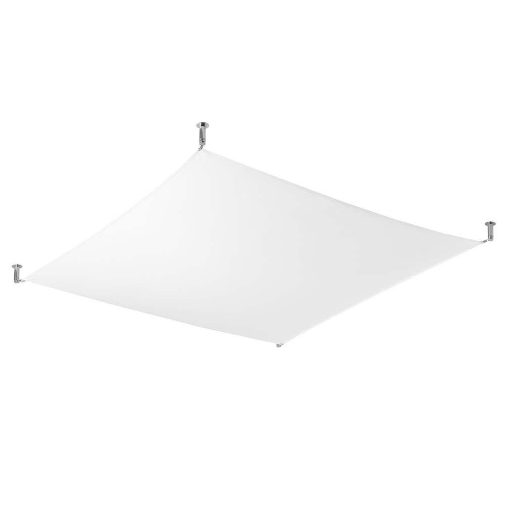 inklusive, Weiß L etc-shop Glas cm Stoff Chrom Deckenlampe Deckenleuchte 140 Deckenstrahler, nicht Leuchtmittel Stahl