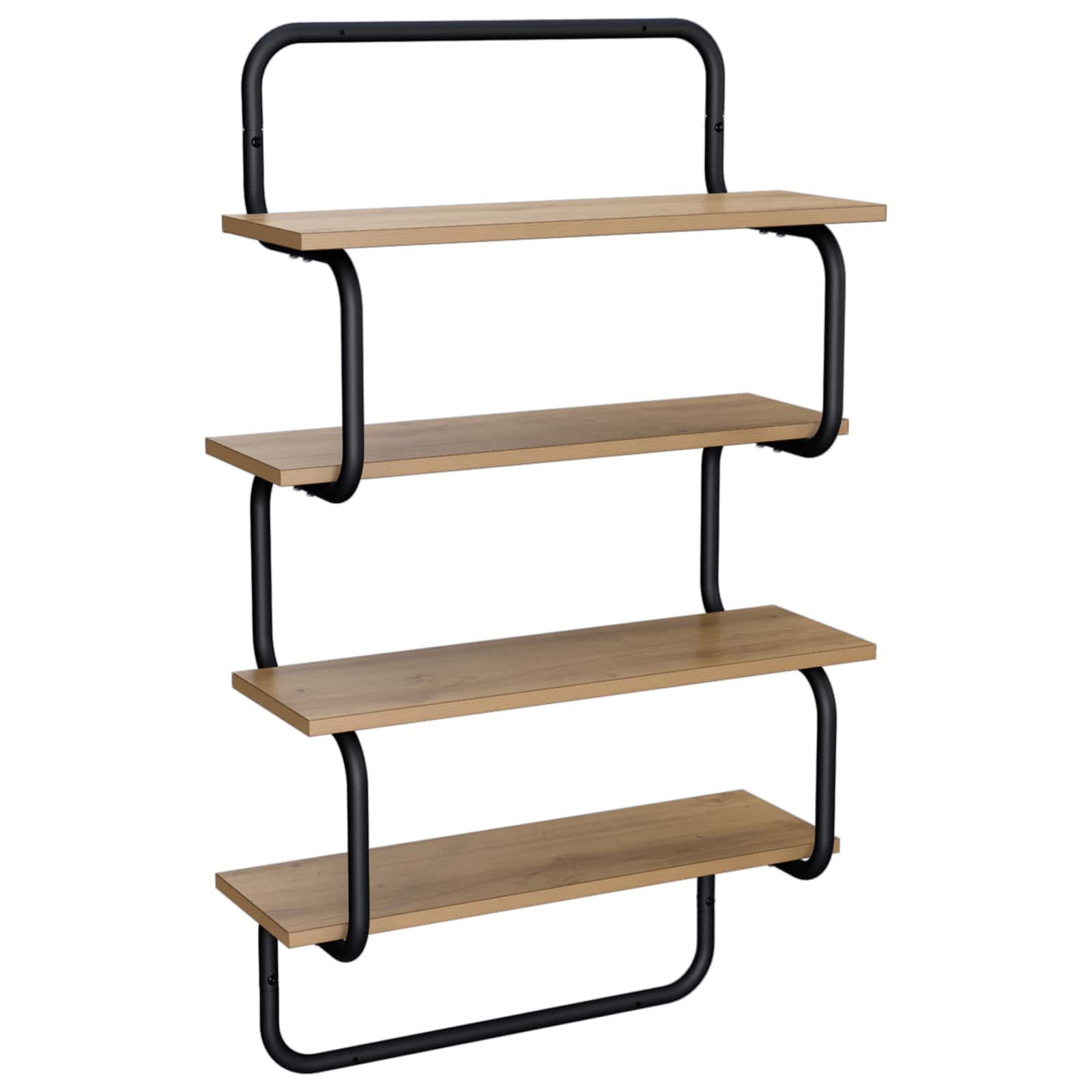 vidaXL Regal 4-stufiges Wandregal Artisan-Eiche 60 x 24,5 x 104 cm, 1-tlg.