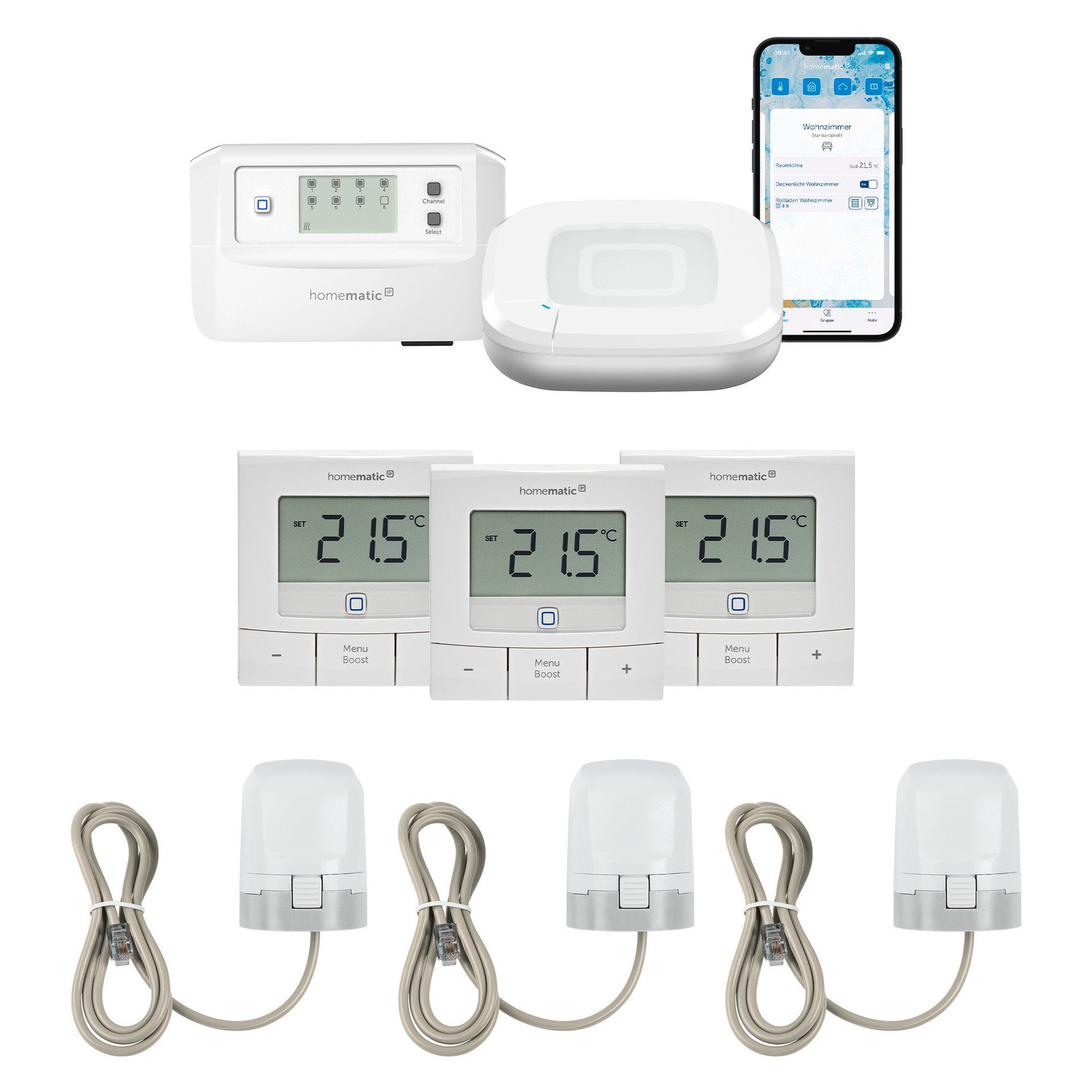 Starter Bundle Fußbodenheizung für 3 Räume Smart-Home-Zubehör