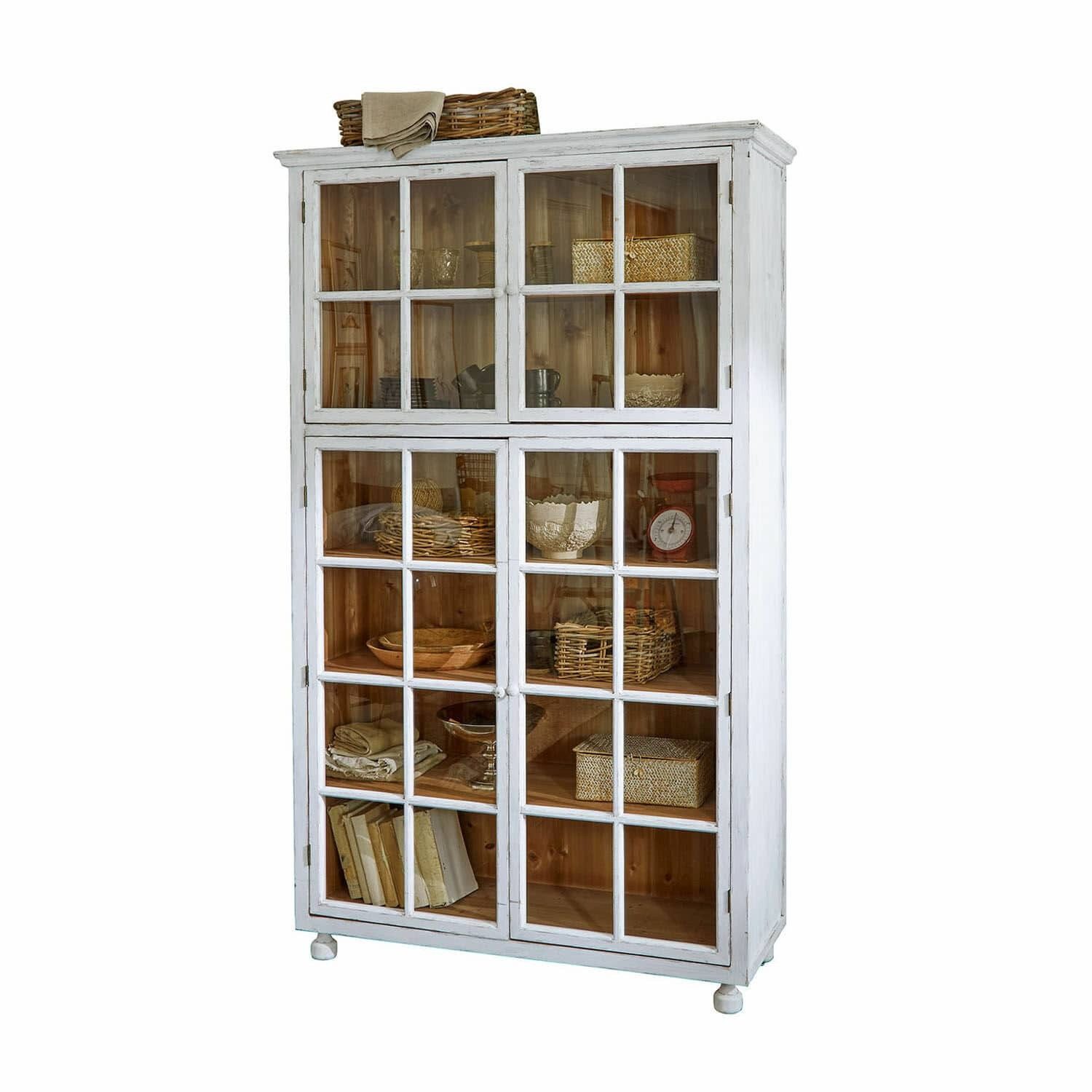 Mirabeau Vitrine Schrank Bellac antikweiß