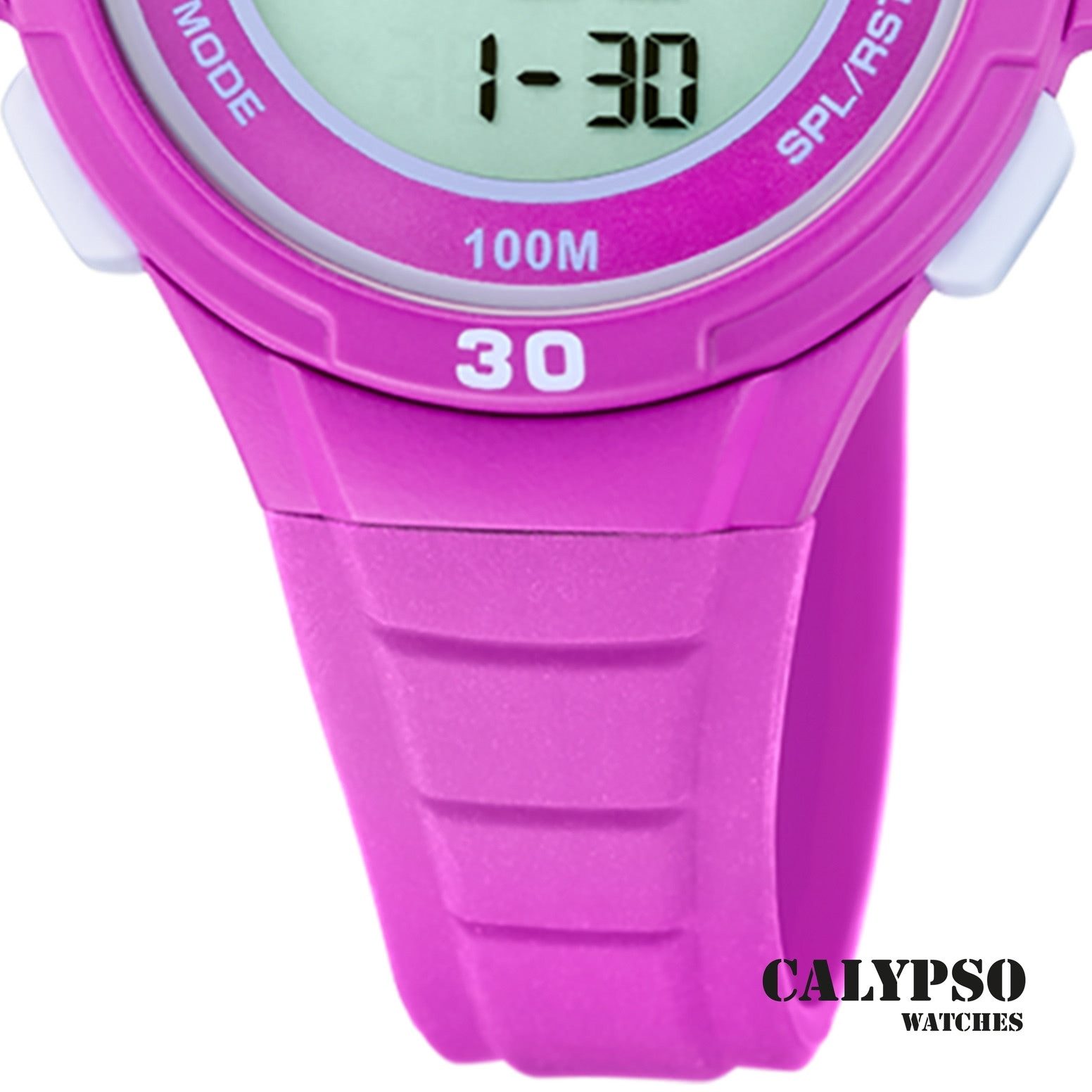 CALYPSO WATCHES Digitaluhr Calypso Jugenduhr Kunststoff rosa Calypso, (Digitaluhr), Jugenduhr rund, mittel (ca. 35mm) Kunststoffarmband, Fashion-Style