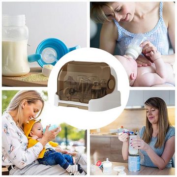 Fivejoy Trockenständer Babyflaschen-Abtropfvorrichtung, Zubehör für tragbare Flaschenaufbewahrung, mit Deckel und Trockenständer