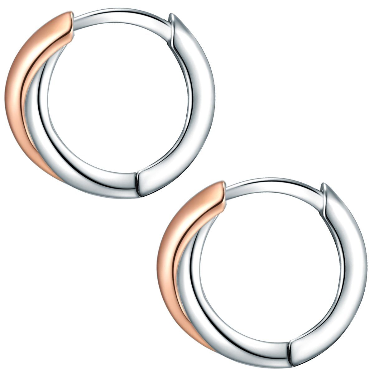 Rafaela Donata Paar Creolen silber/roségold, aus günstig online kaufen