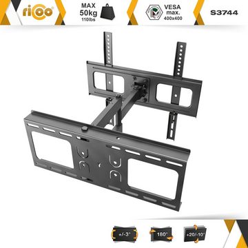 RICOO S3744 TV-Wandhalterung, (bis 55 Zoll, schwenkbar neigbar ausziehbar Fernseher Halter universal VESA 400x400)