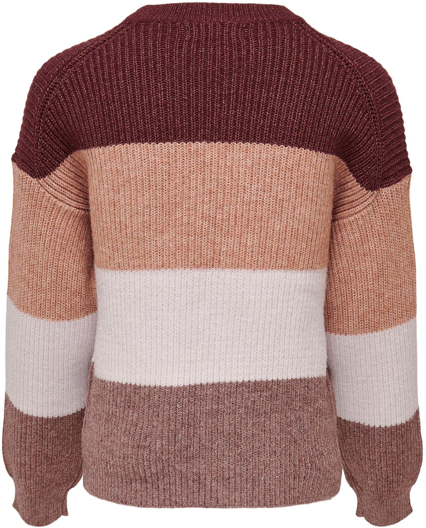 KIDS ONLY Strickpullover KOGSANDY L/S spiced apple STRIPE PULLOVER