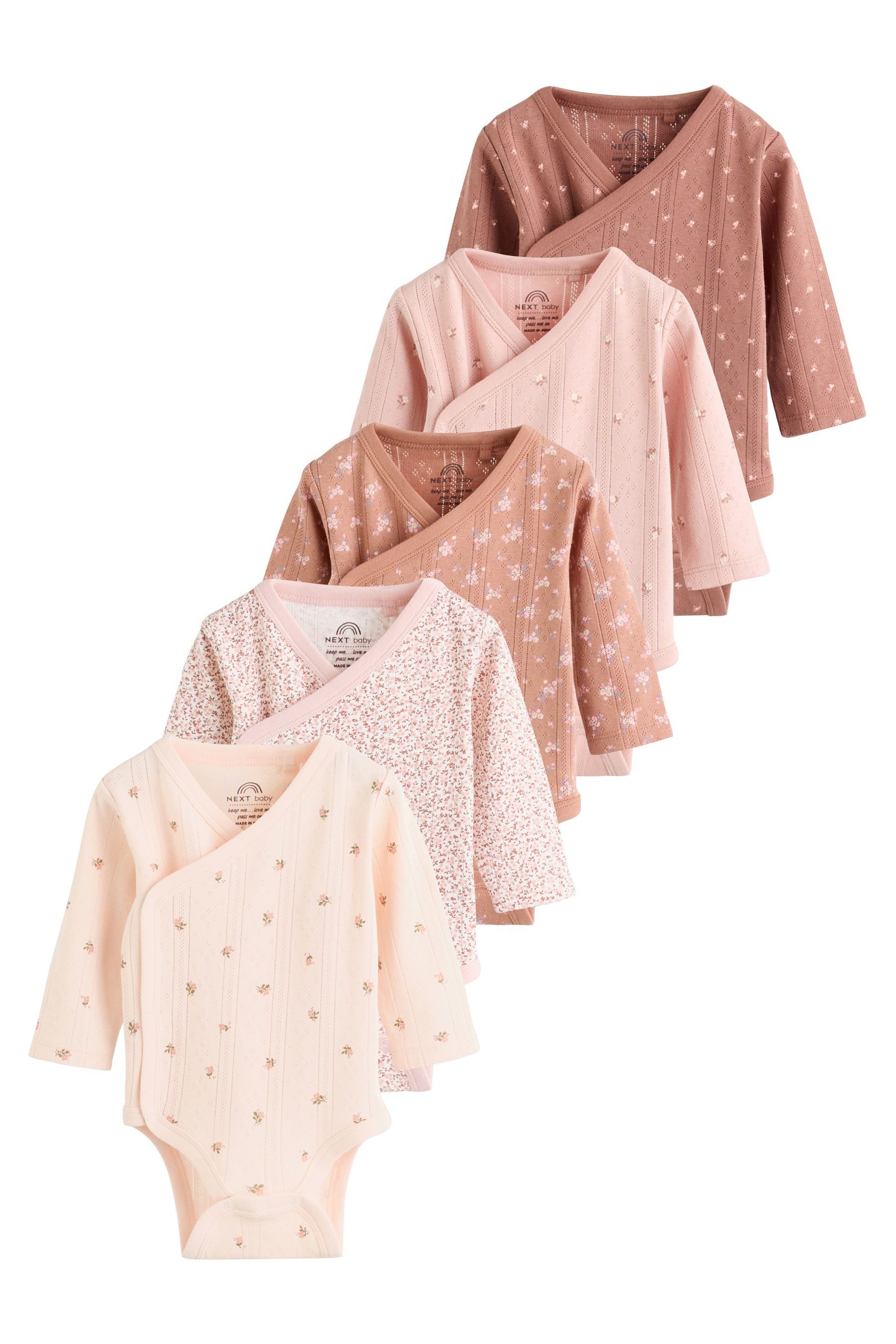 Next Langarmbody Baby Wickel-Bodysuits im 5er-Pack (5-tlg)