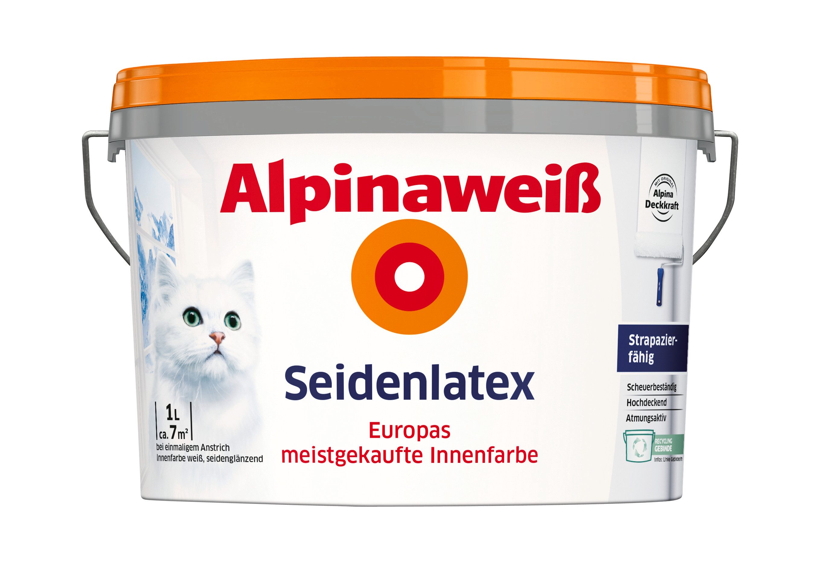 Alpina Wandfarbe Alpinaweiß Seidenlatex seidenglänzend