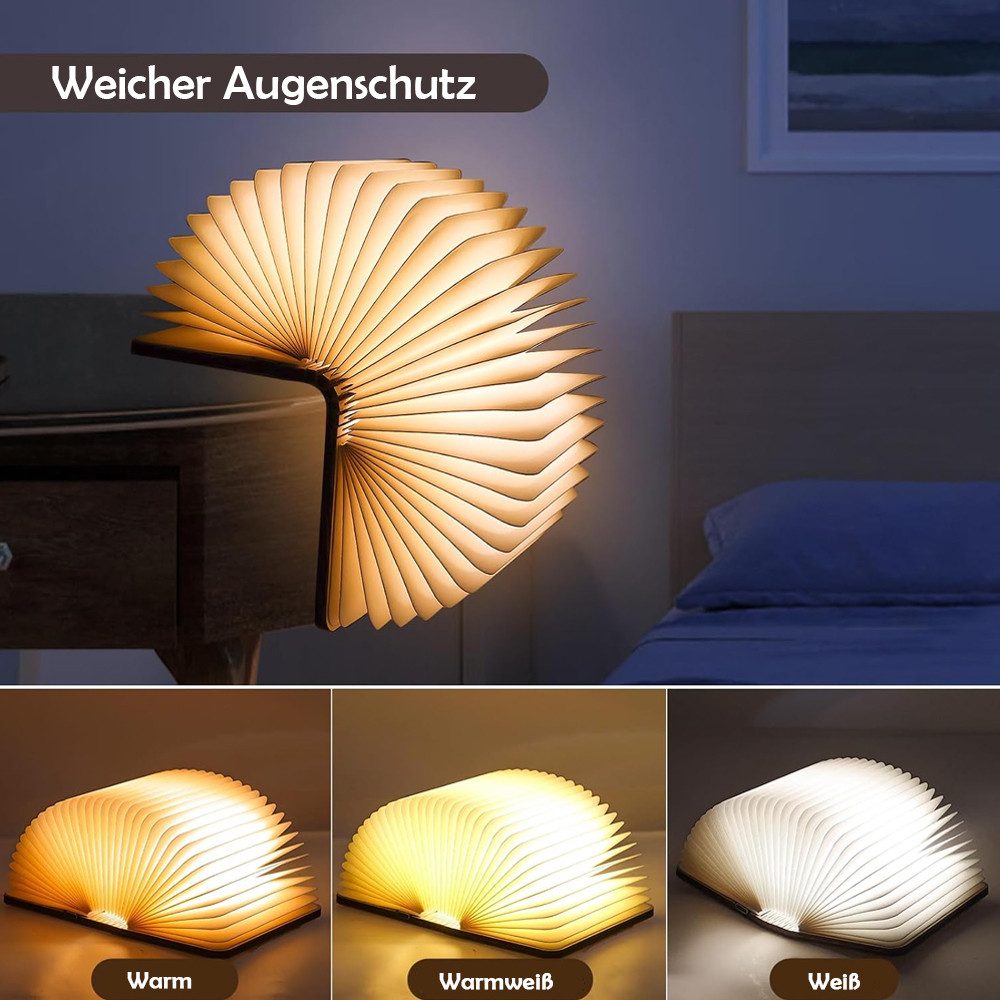 TUWENA LED Schreibtischlampe LED Buchlampe, Buch Licht Faltbare Buchlampe, USB Aufladbar Nachtlicht