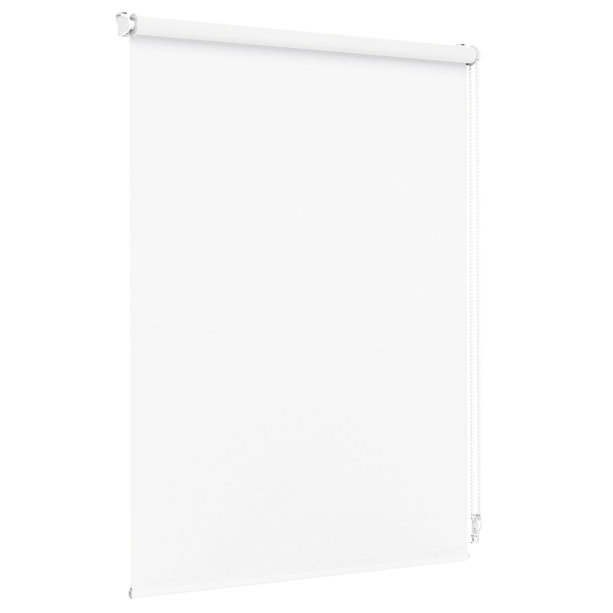 Rollo Lichtdurchlässig, 30 x 100 cm, weiß [Stoffbreite 26,6 cm], jalousiescout, blickdicht, ohne Bohren, freihängend, Klemmfix, vormontiert, mit Kindersicherung, für Fenster und Türen, Sichtschutz