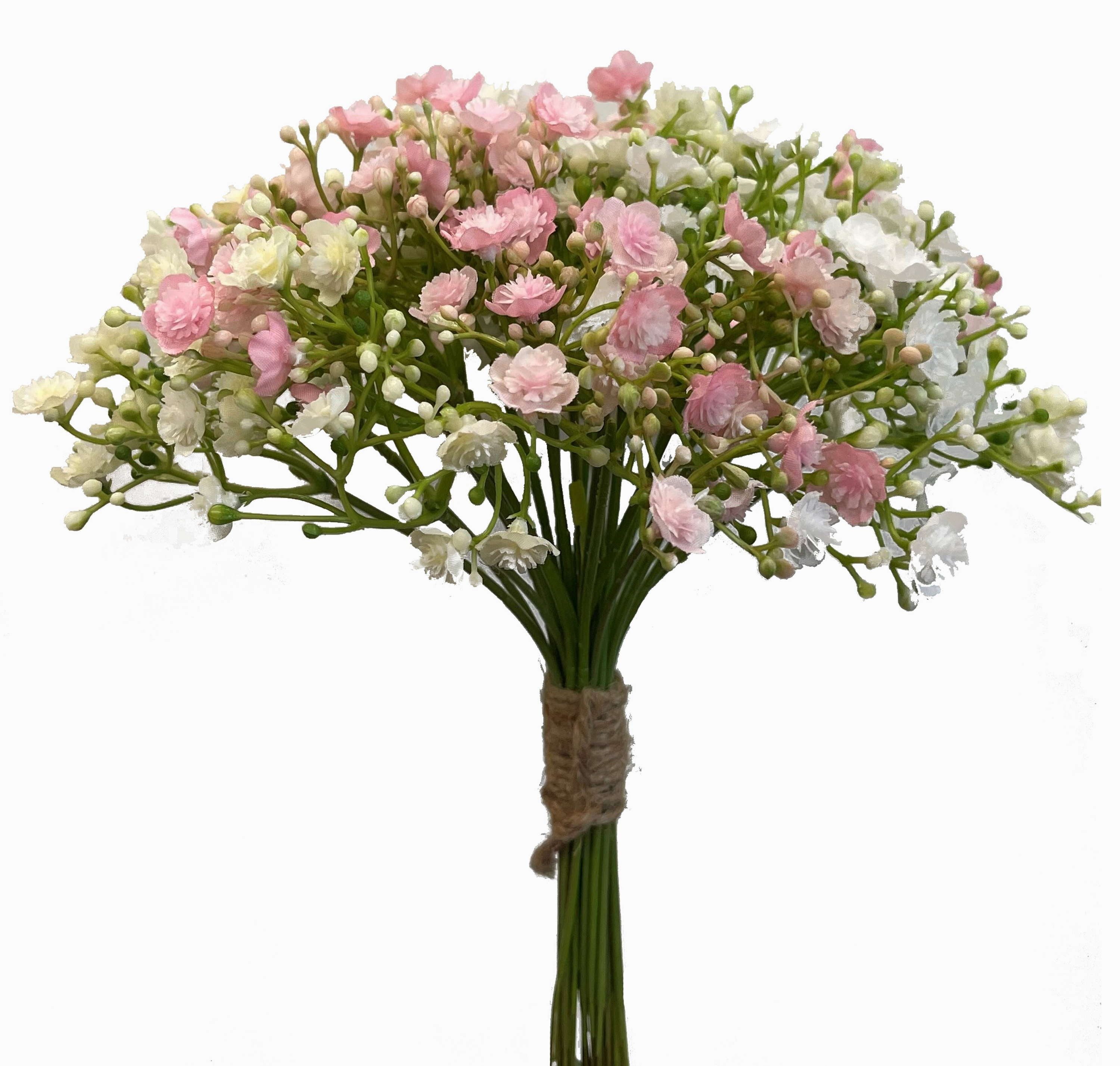 Kunstblumenstrauß Deko Schleierkraut Bund LITAGO, weiß-rosa, 23cm Schleierkraut, artplants, Höhe 23.0 cm