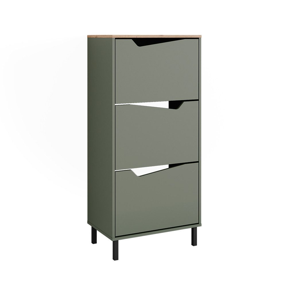 Vicco Schuhkipper Marelle, Grün/Artisan, 60 x 129.5 cm mit 3 Fächern (1 St)