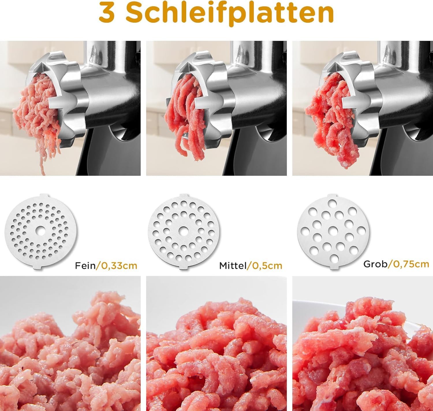 AMZCHEF Fleischwolf Zubehör - Kompatibel Mit Kitch Produktbild-Vorschau 13