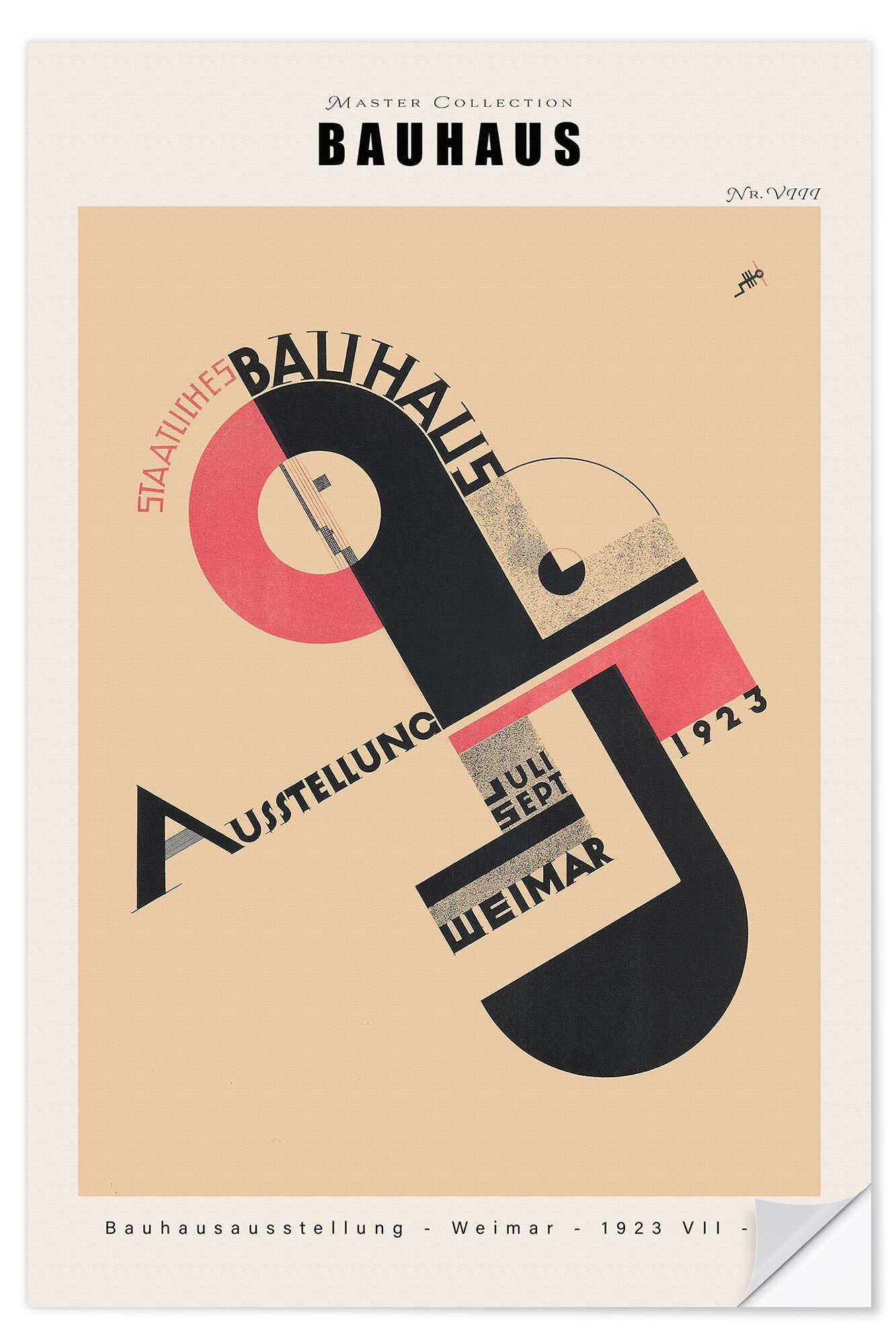 Posterlounge Wandfolie Joost Schmidt, Bauhaus Ausstellung Weimar, 1923, Schlafzimmer Mid-Century Modern Malerei