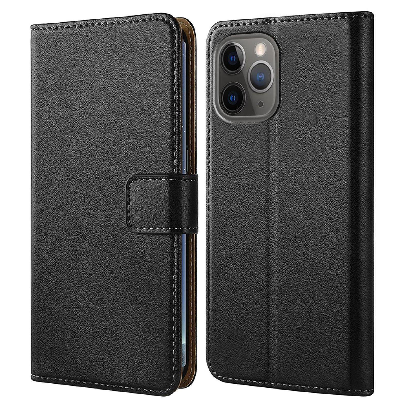 Numerva Handyhülle Bookstyle Etui Handytasche Schutzhülle für Apple, Klapphülle mit Kartenfächer Schwarz