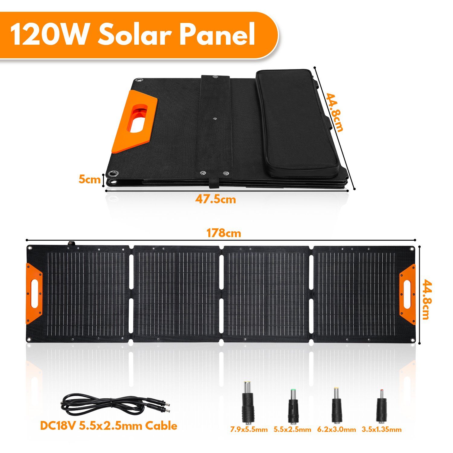 Powerstation 120,00 TolleTour Solarladegerät, Solarpanel 120W für W Solarmodul Faltbar Powerbank