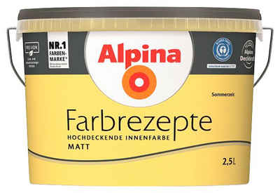 Alpina Wand- und Deckenfarbe »Farbrezepte Sommerzeit«, Sattes Gelb, matt, 2,5 Liter