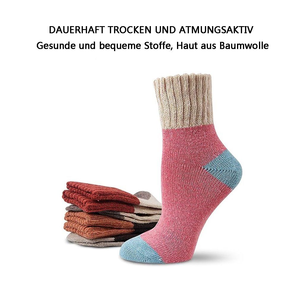 Socken Socken Dicke warme Damen, Juoungle Winter Socken Thermosocken Thermosocken Strick Bunt(Stil2)