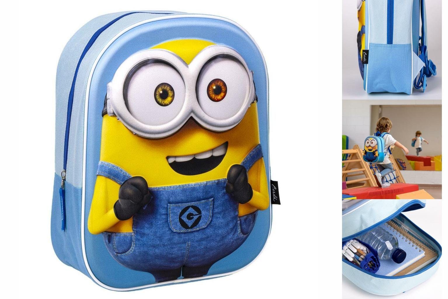 Minions Rucksack Kinder-Rucksack 3D Minions Blau | Kinderrucksäcke
