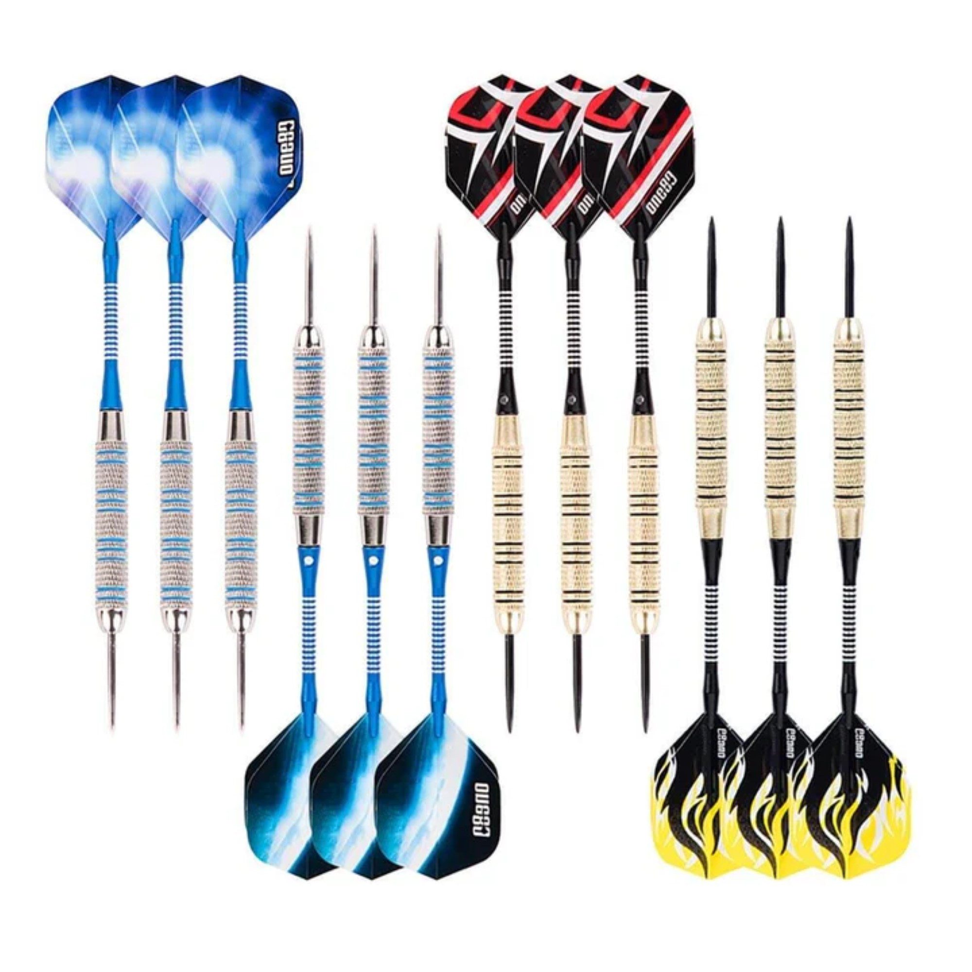 COFI 1453 Dartpfeil Professionelles Dart-Set mit Stahlspitze 12er-Pack