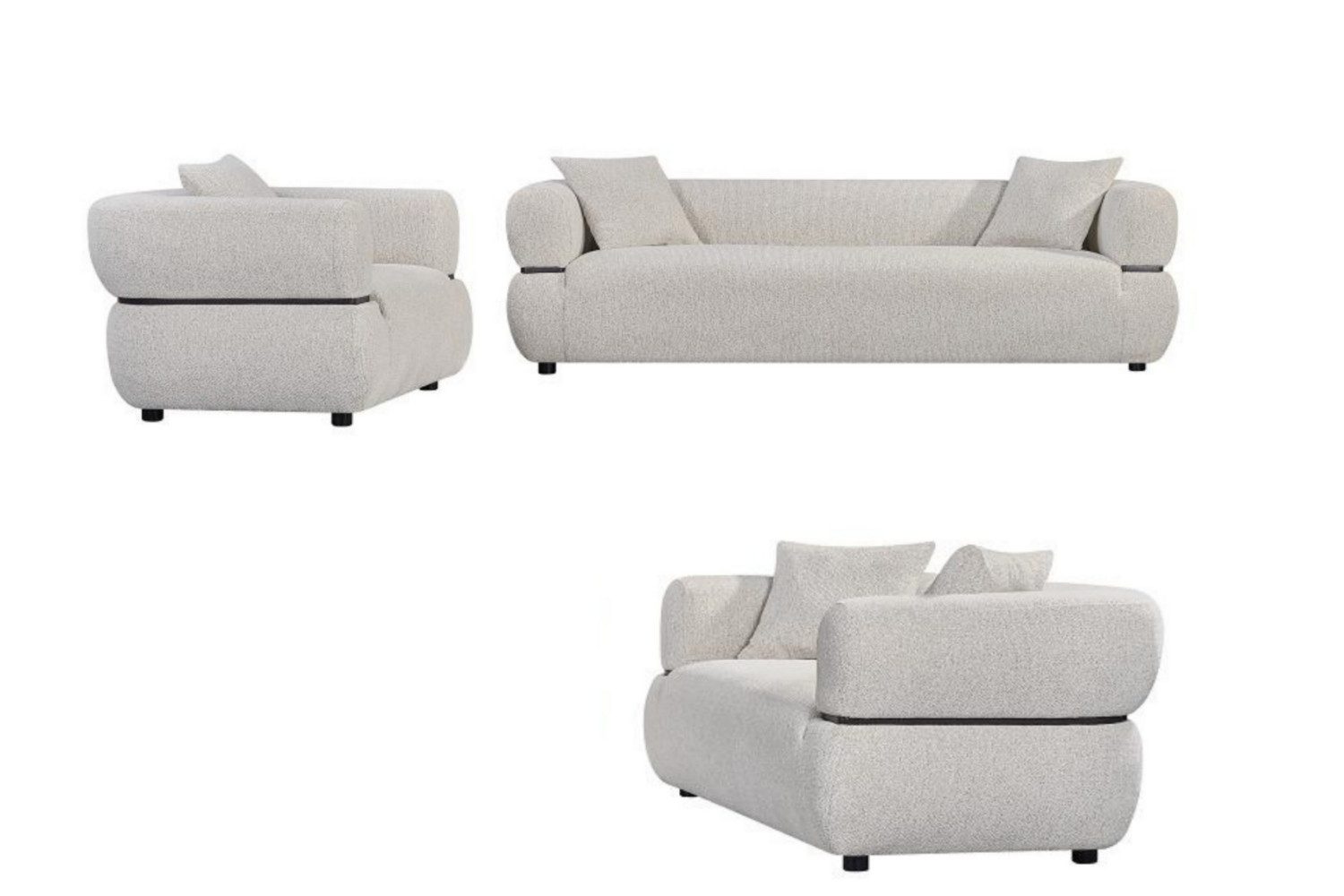 Pointhome Sofa Polstergarnitur 3-2-1 Wohnzimmer Set (3 + 2 Sitzer Sofa + 1 Sessel), 3-2-1 Set