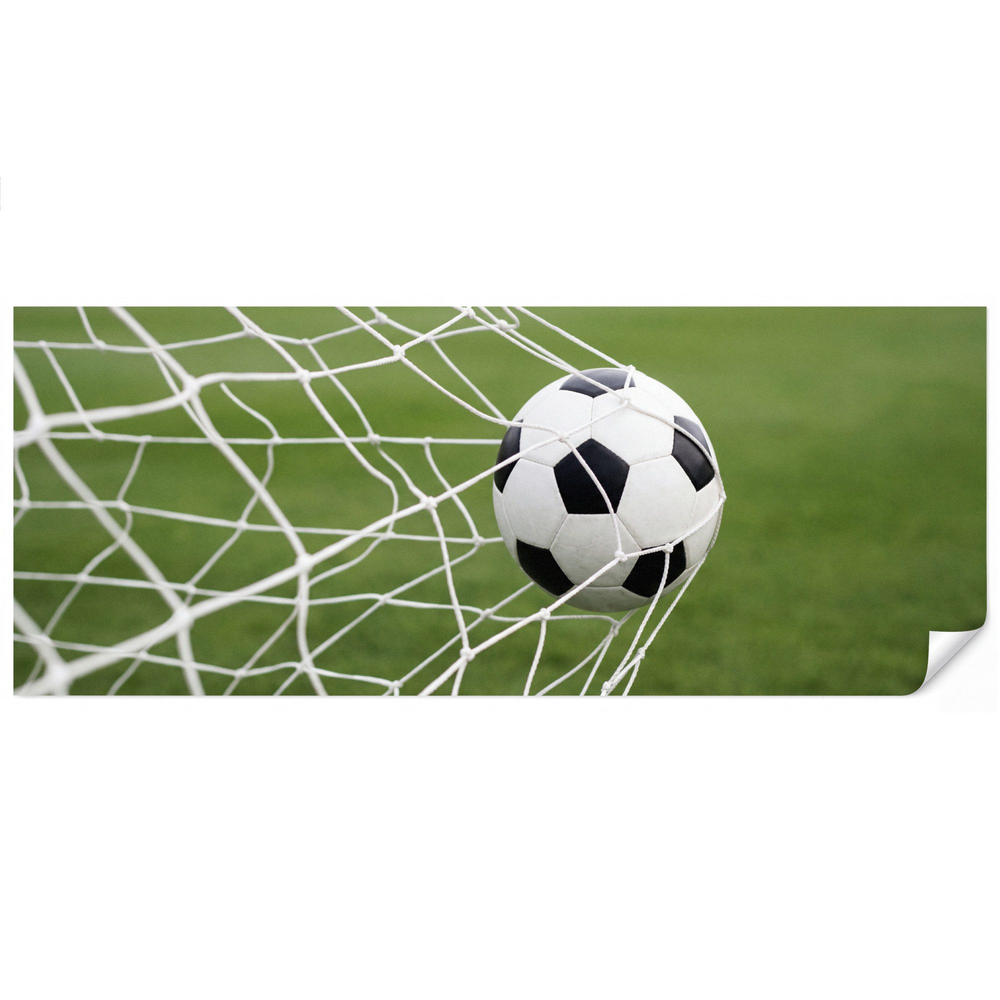 OnlyWow Fototapete Kinderzimmer - Fußball - Tor - Netz - Sport, Matt, bedruckt, Wohnzimmer, Vinyl Tapete 500x200cm