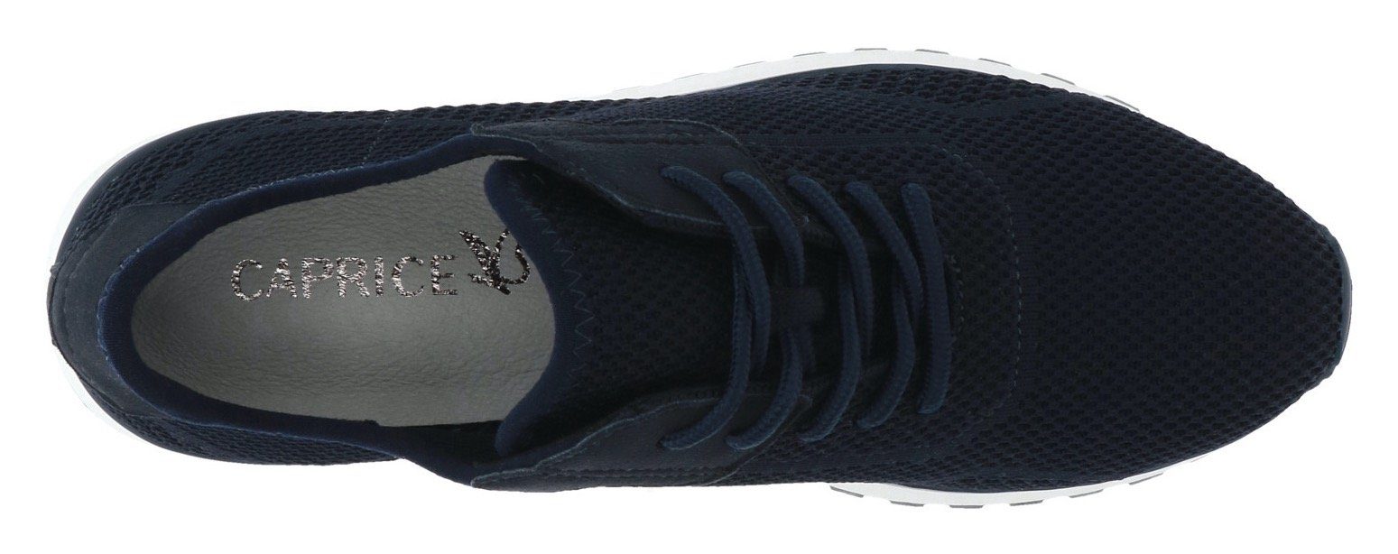 dunkelblau mit Caprice Perforation, Sneaker luftdurchlässiger G-Weite
