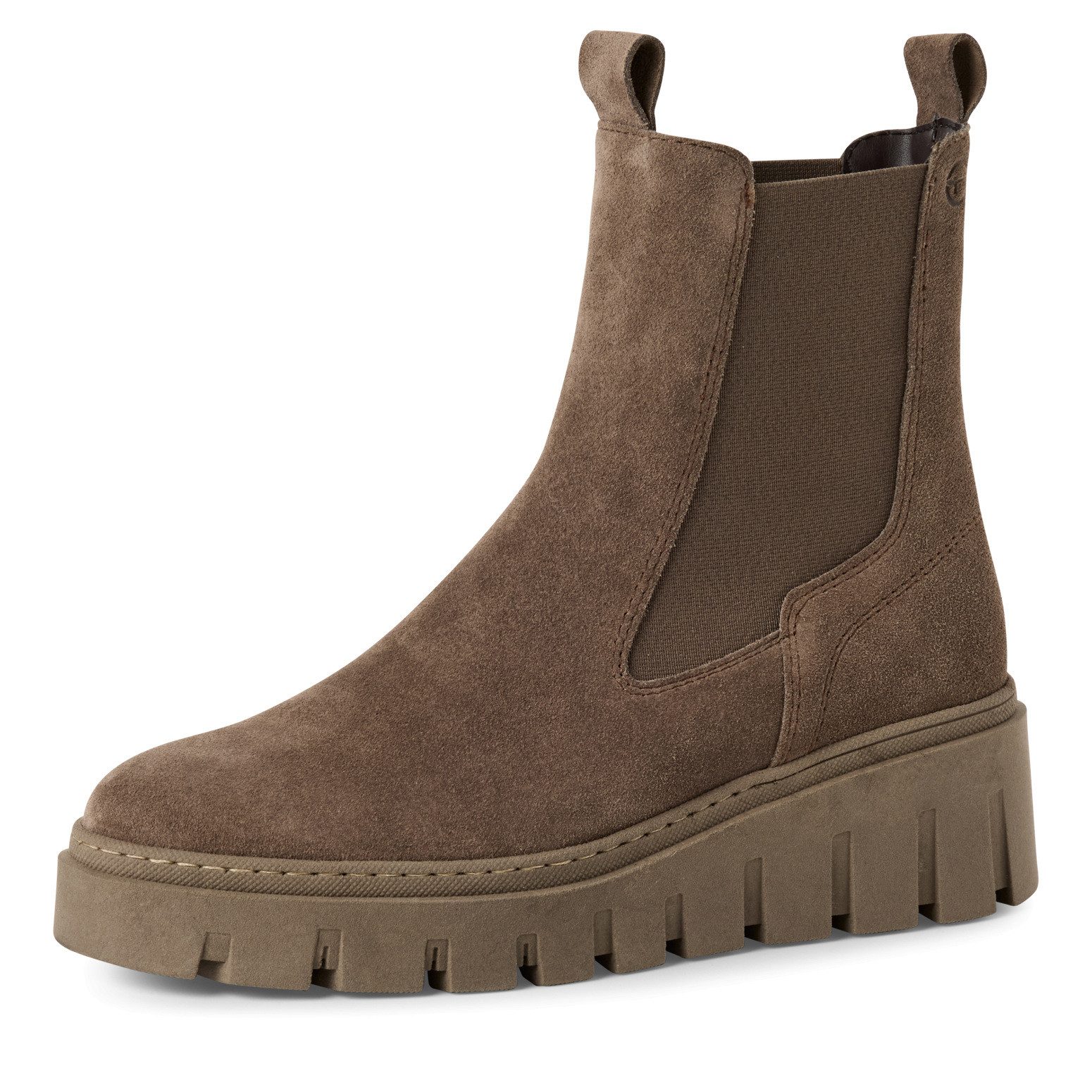 Tamaris Chelseaboots, Plateau, Stiefelette, Schlupfschuh mit T-Logoprägung günstig online kaufen