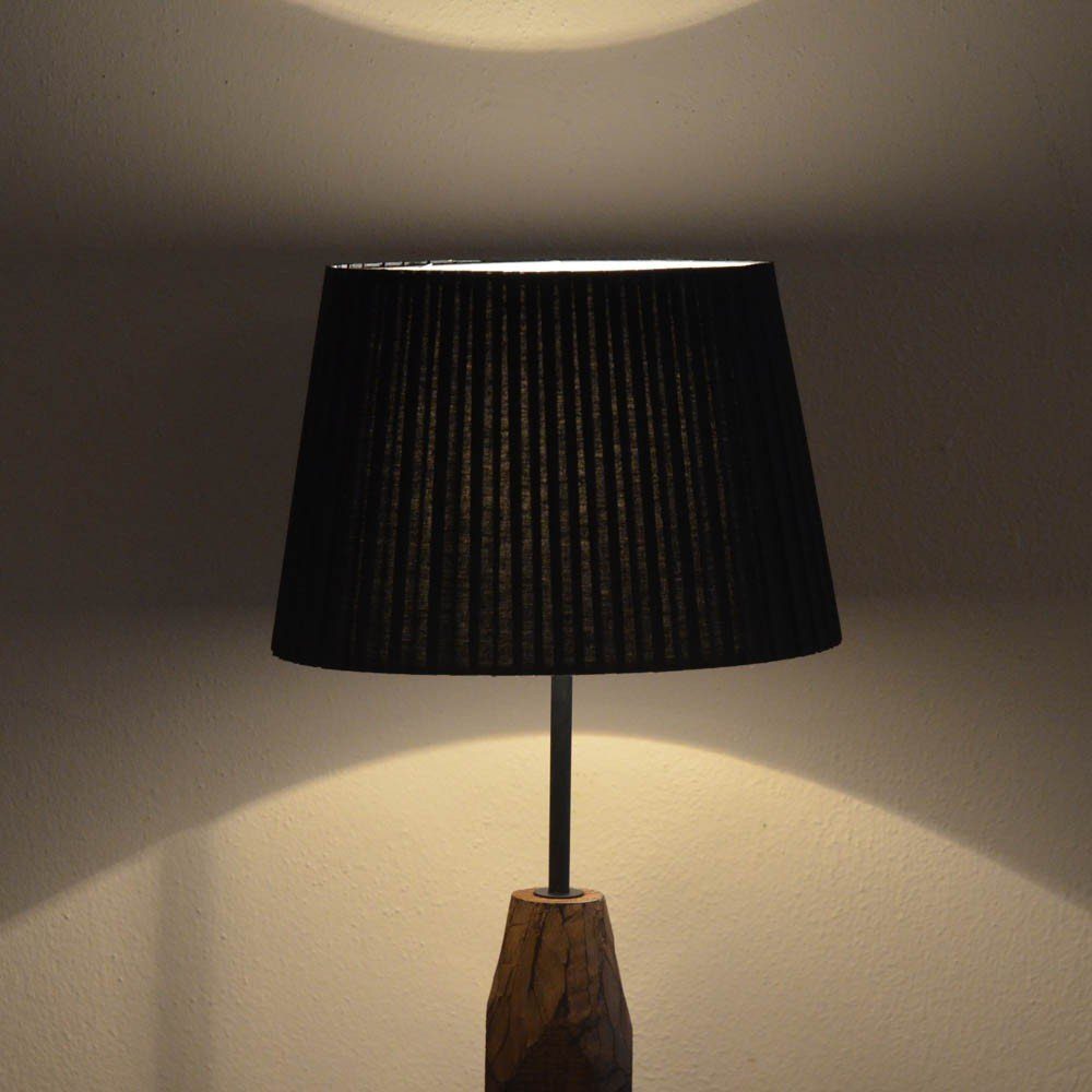 Retro Braun, Tischleuchte Forest Licht-Trend mit Schwarz Holz-Tischleuchte Vintage Look