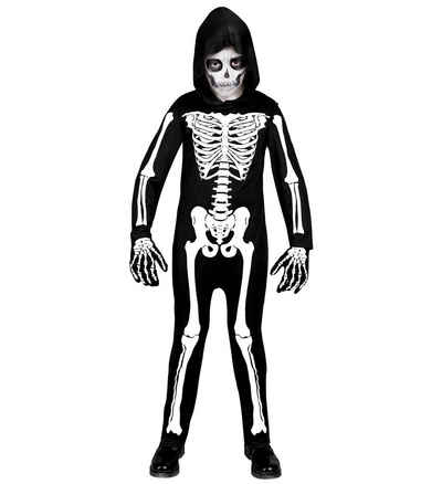 Widmann S.r.l. Vampir-Kostüm Halloween Skelett Kinderkostüm, Schwarz Weiß - UV