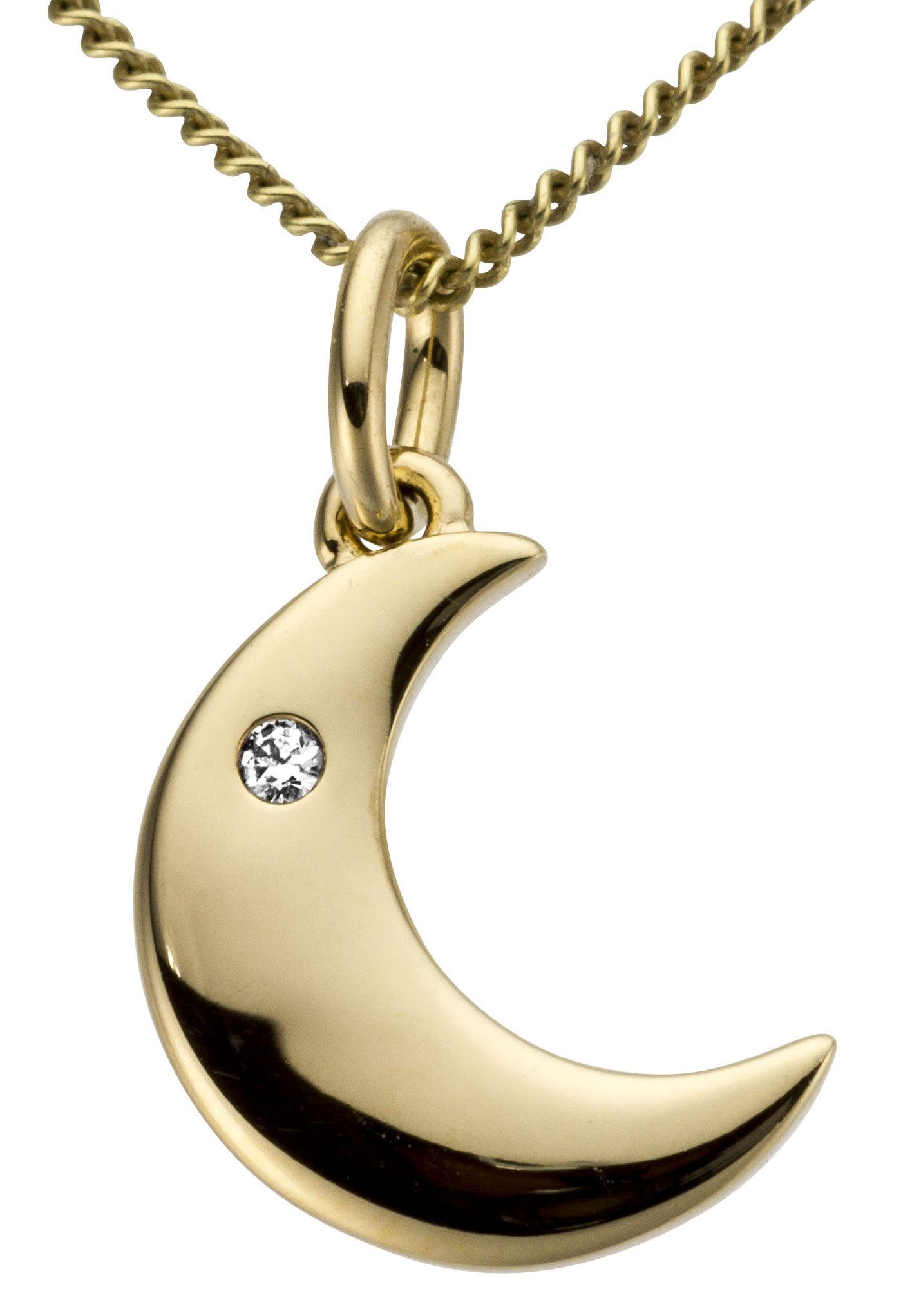 Firetti Kettenanhänger Schmuck Geschenk Gold 333 Halsschmuck Anhänger für  Halskette Mond, zu Kleid, Shirt, Jeans, Sneaker! Anlass Geburtstag  Weihnachten, Echtschmuck Echtgold Goldschmuck Gold - Gelbgold 333 = 8 Karat