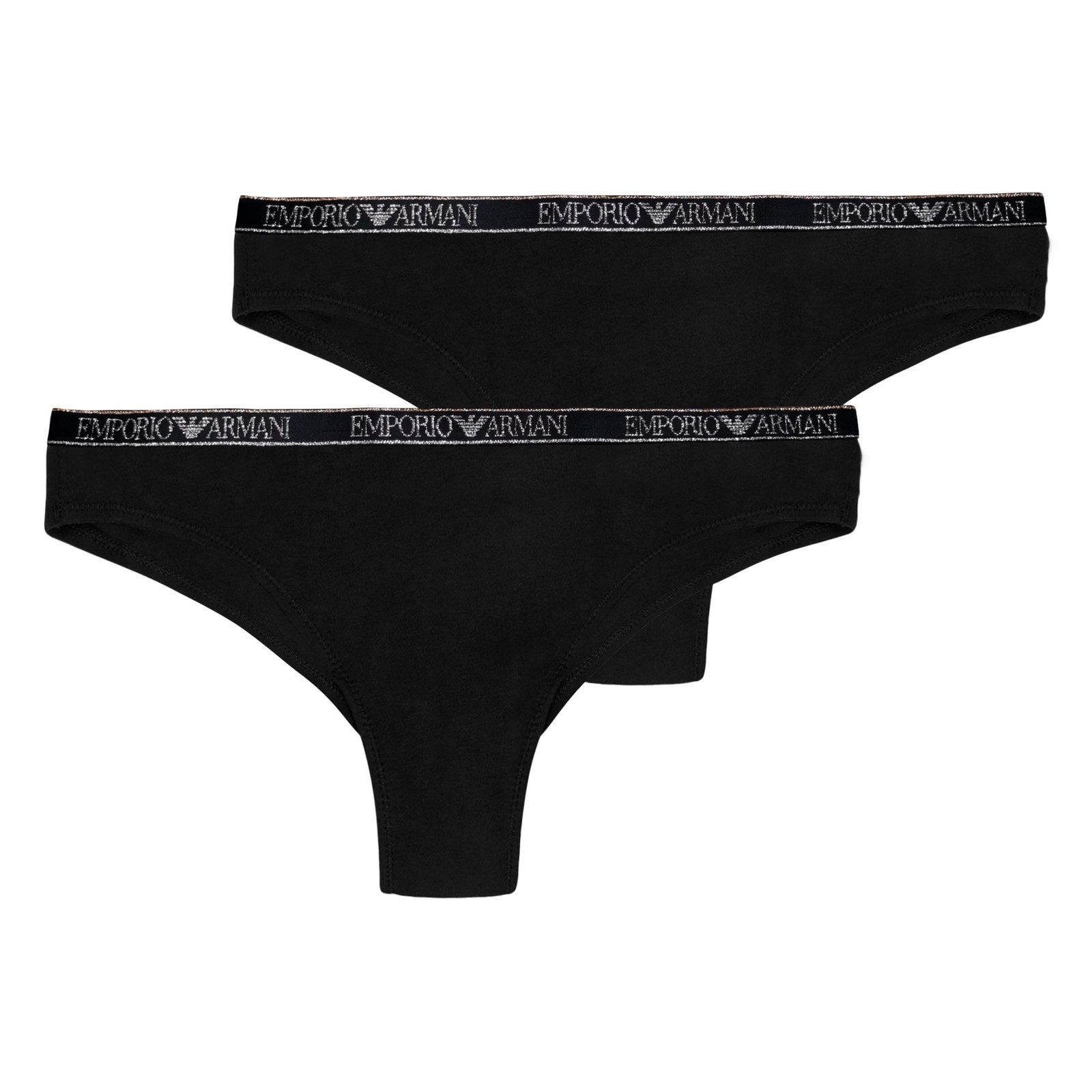 Emporio Armani Brasilslip 2er Pack Brazilian Slip (2-St) mit elastischem Logobund in metallischem Glanz