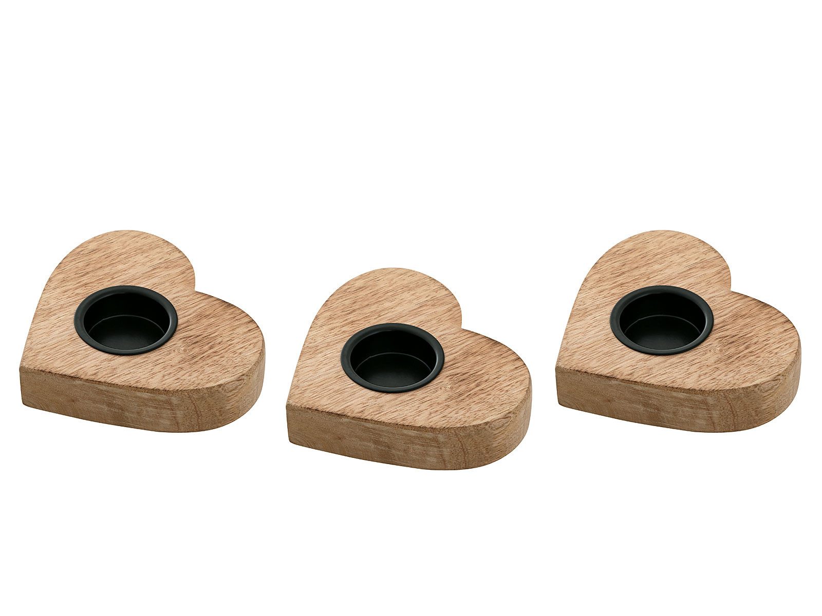 Teelichthalter Teelichthalter 3er Set Kerzenständer Teelichter 12x11cm Herzilein Kerz