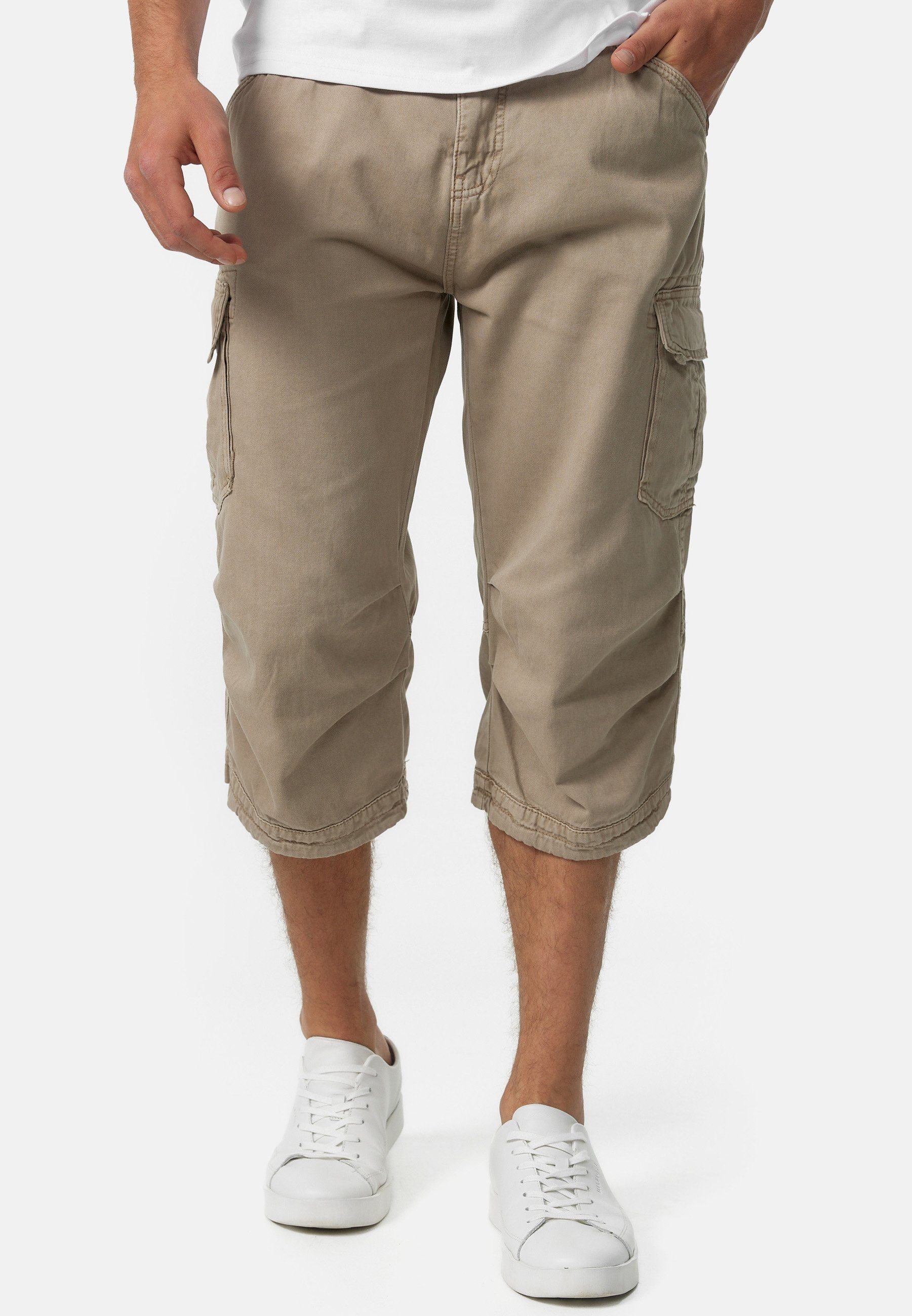 INDICODE Cargoshorts Herren Nicolas Check Cargo Shorts Herrenshorts aus einer robusten Materialmischung