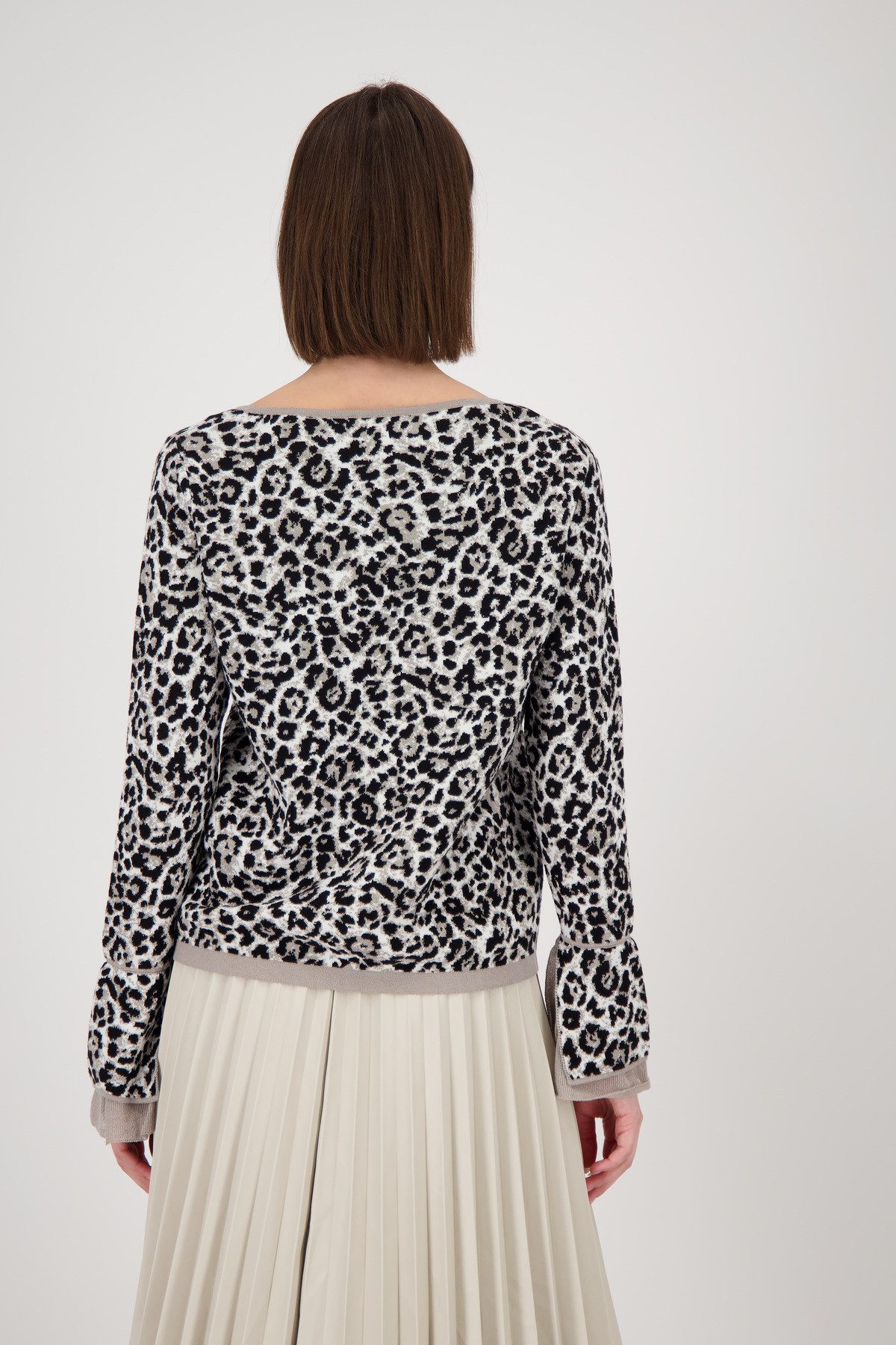 Monari Rundhalspullover Pullover Leo allover Mit günstig online kaufen