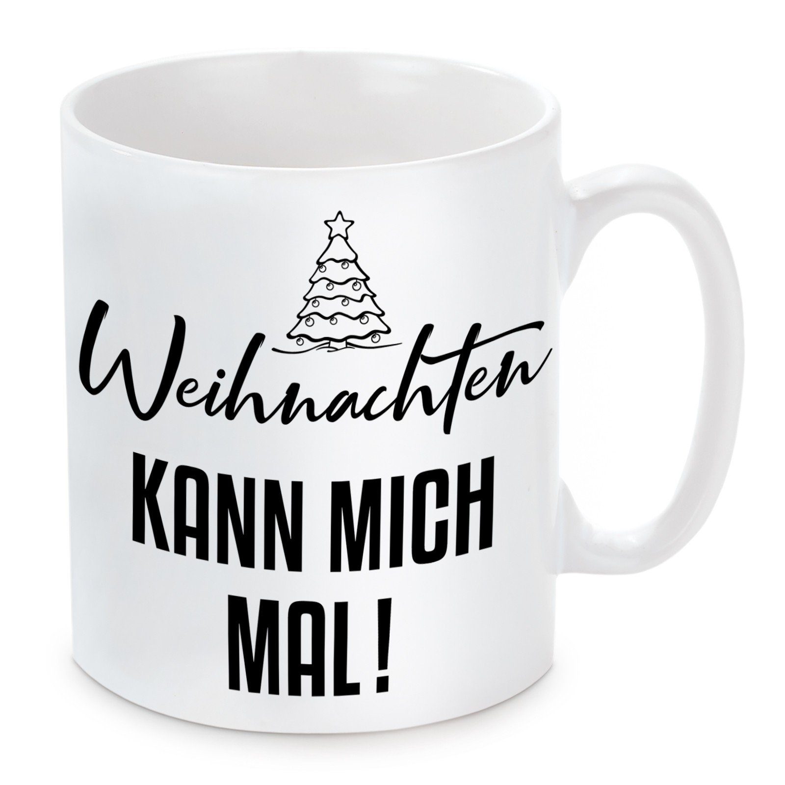 Herzbotschaft Tasse Kaffeebecher mit Motiv mich Kaffeetasse mal!, kann und mikrowellengeeignet Weihnachten Keramik, spülmaschinenfest