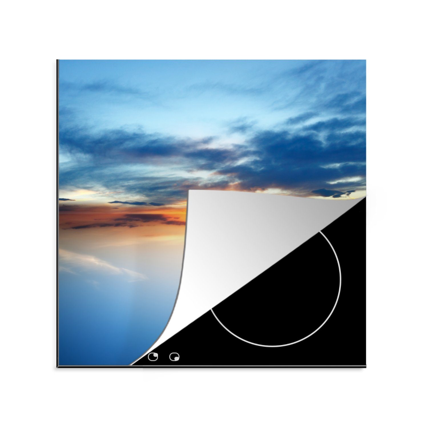 MuchoWow Herdblende-/Abdeckplatte Schwan - Sonnenuntergang - Natur, Vinyl, (1 tlg), 78x78 cm, Ceranfeldabdeckung, Arbeitsplatte für küche