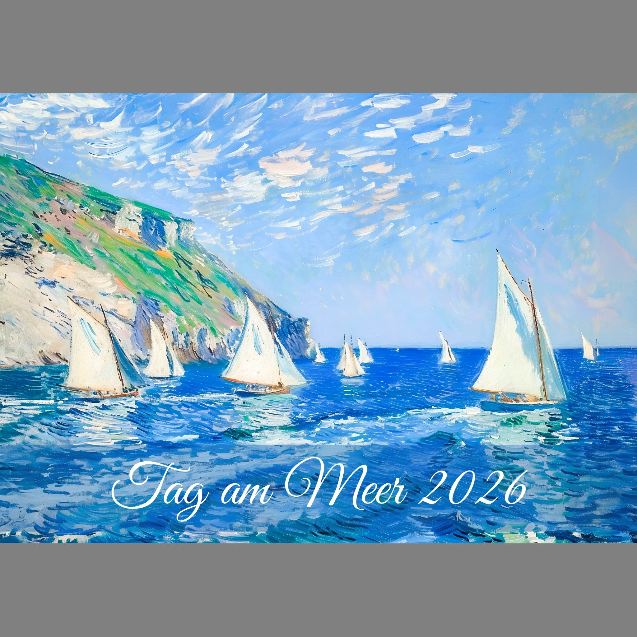raxxa Wandkalender Tag Am Meer Impressionismus 2026 - quer