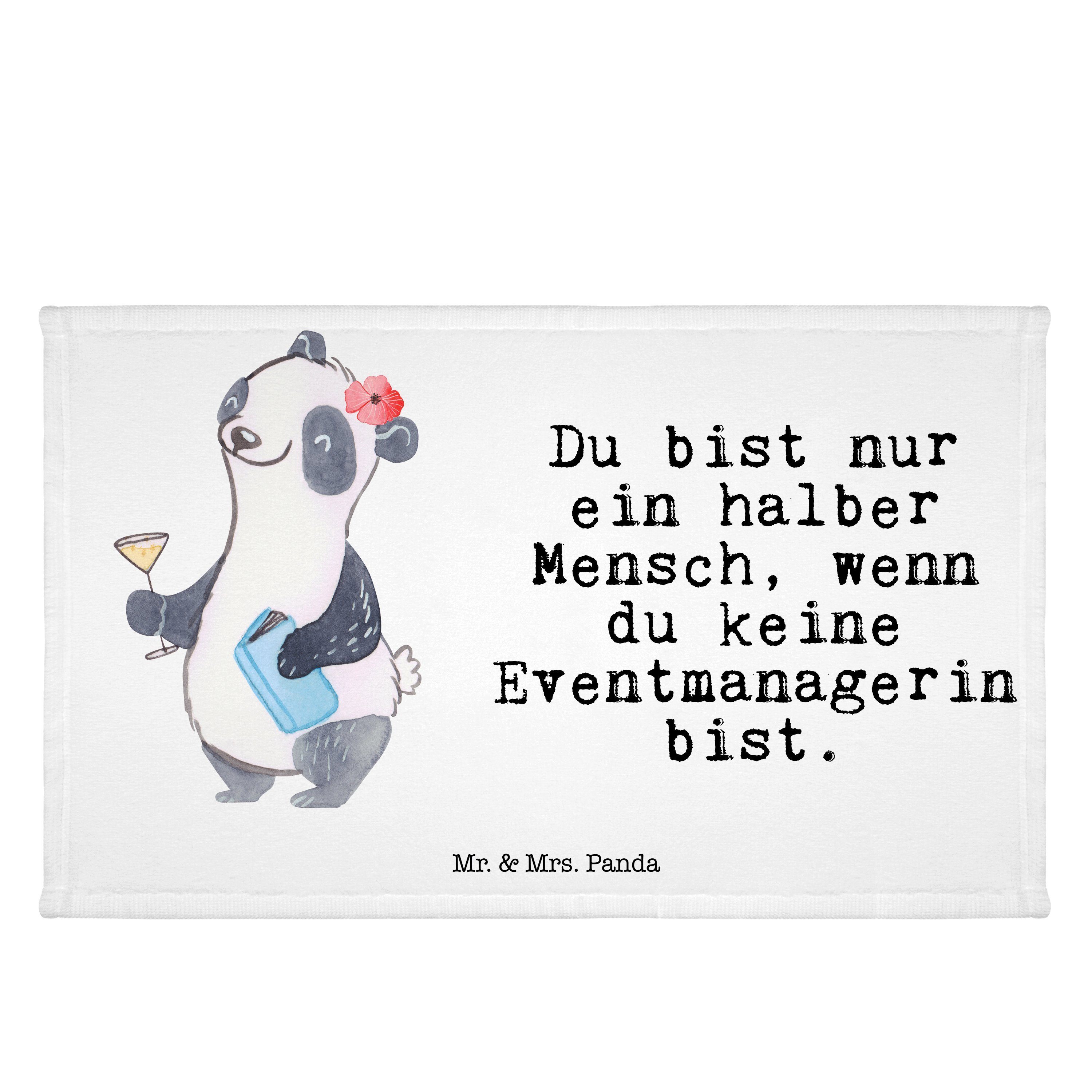 Mr. & Mrs. Panda mit Gästetuch, Eventmanagerin - Weiß Sport, Geschenk, - Herz Frottier, Handtuch (1-St)