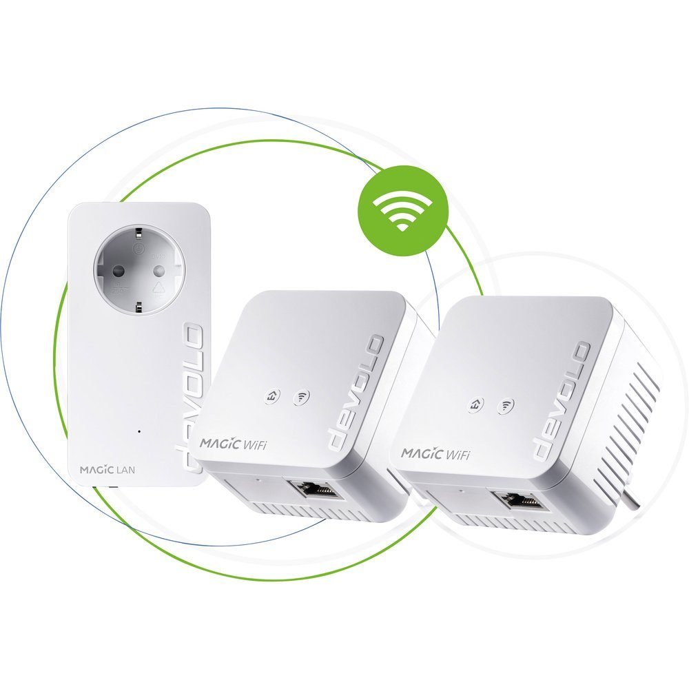 DEVOLO Devolo Magic 1 WiFi mini Multiroom Kit BE Powerline WLAN Network Kit 8 Reichweitenverstärker