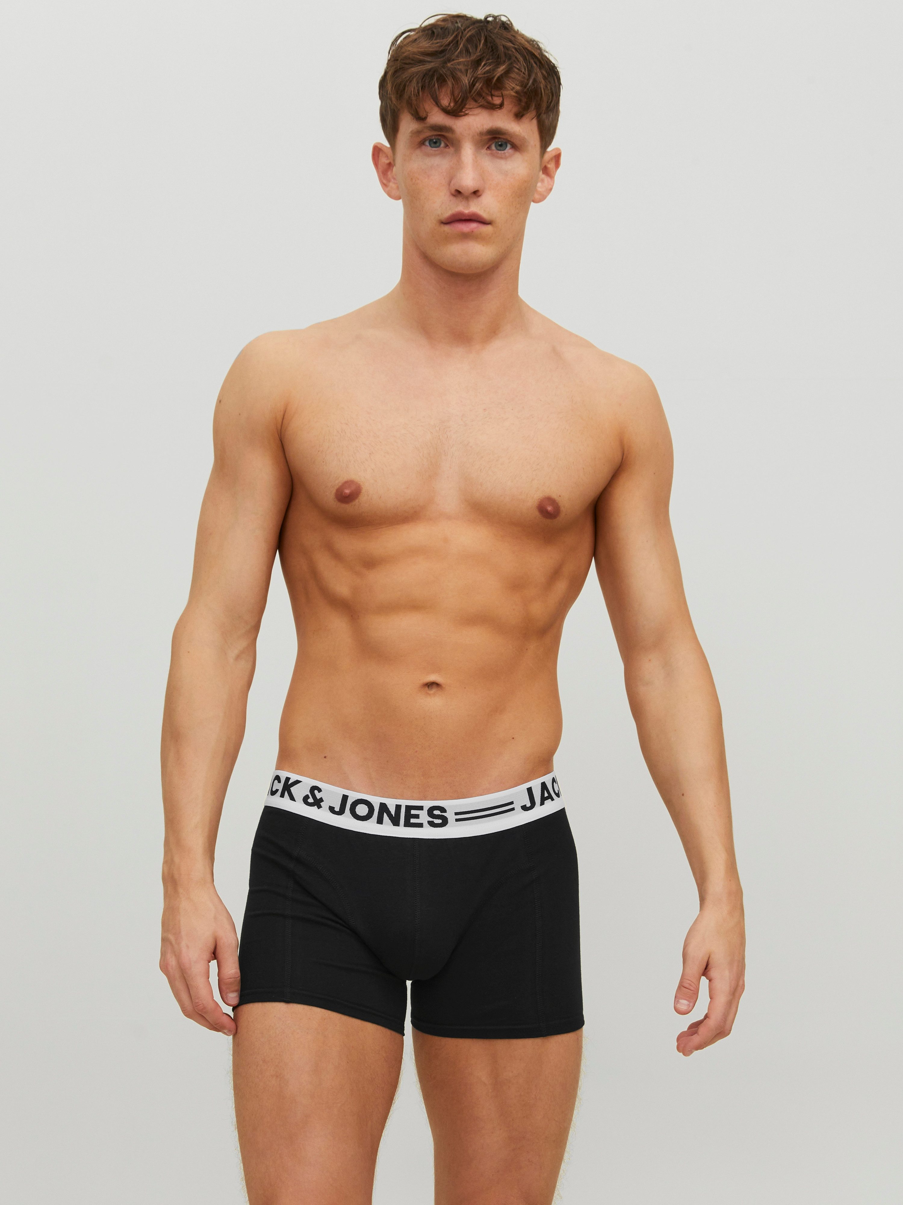 Jack & Jones Boxer Sense Trunks (Packung, 3-St., 3er-Pack) Baumwollmischung, elastisches Bündchen
