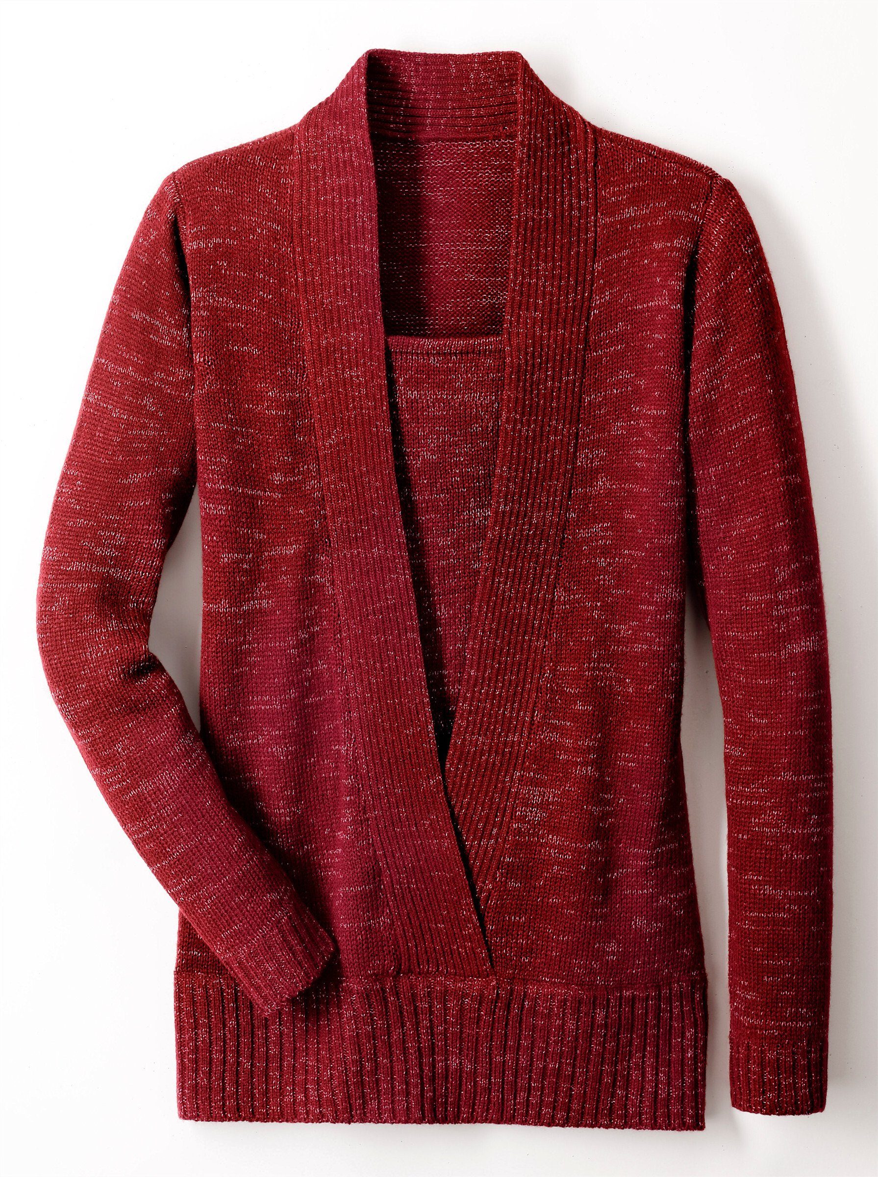 an! Sieh Strickpullover rot-meliert